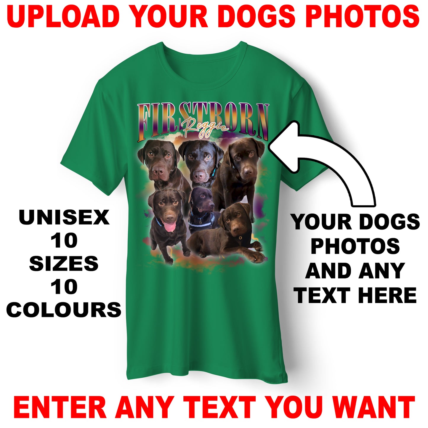 Custom Bootleg T Shirt with any Dogs Photos