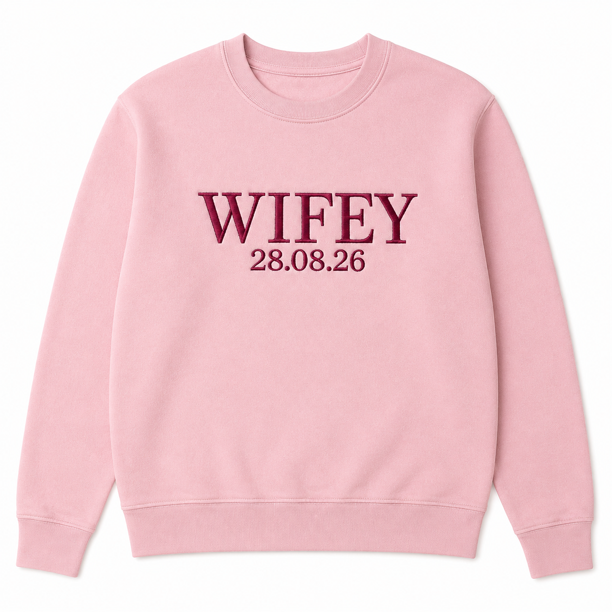 Custom Wifey and Hubby Embroidered Valentine Sweatshirt Matching Couples Jumper Mrs and Mrs Girlfriend Gift Unisex Wedding Gift Crewneck