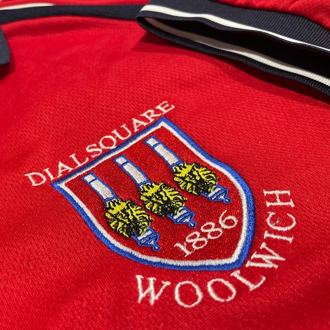 Retro Dial Square Embroidered Sports Polo Shirt - Red Navy XL