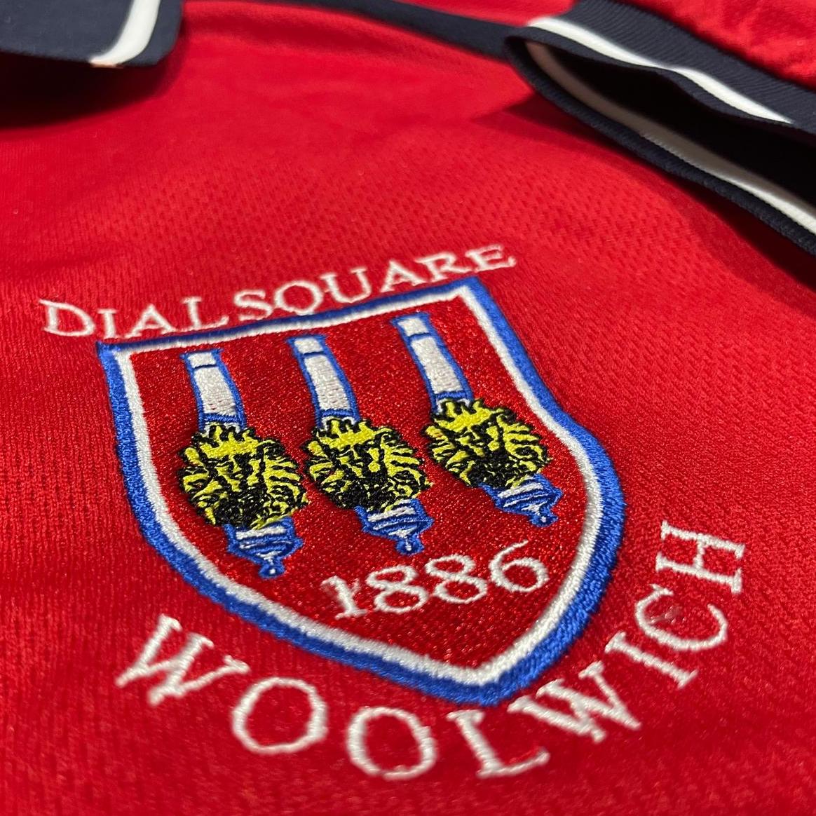 Retro Dial Square Embroidered Sports Polo Shirt - Red Navy XL