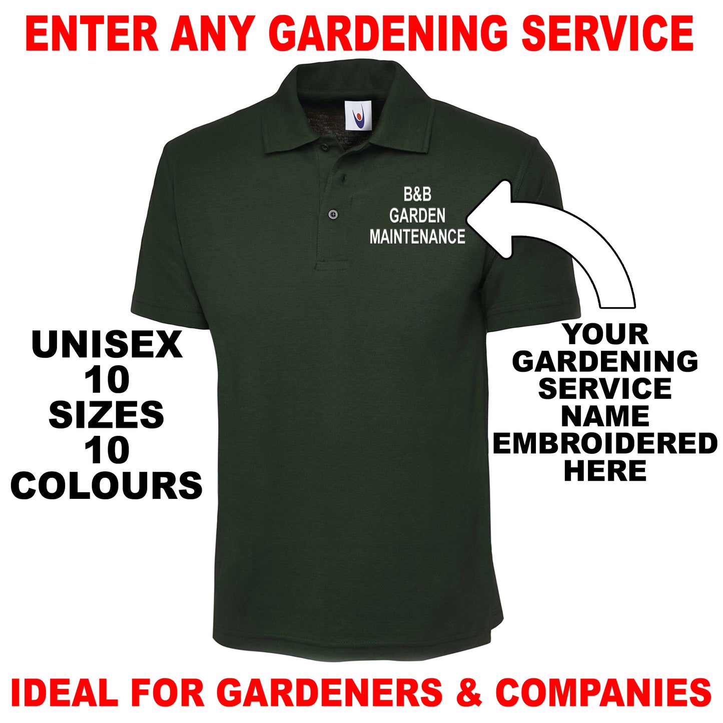 Personalised Gardening Polo Shirts UK