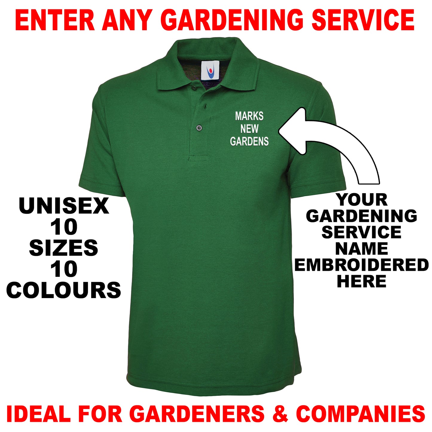 Personalised Gardening Polo Shirts UK