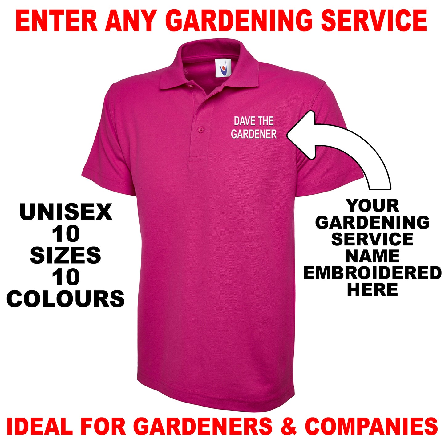 Personalised Gardening Polo Shirts UK
