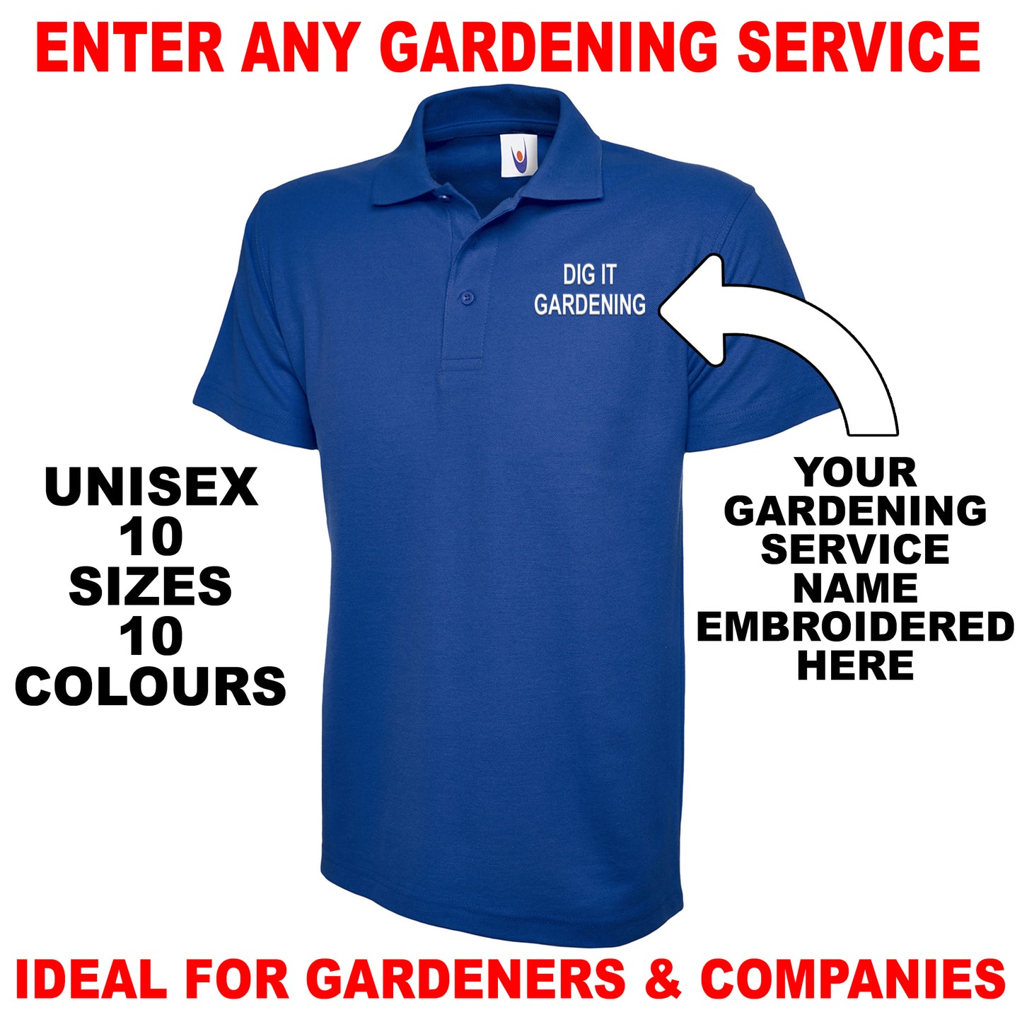 Personalised Gardening Polo Shirts UK