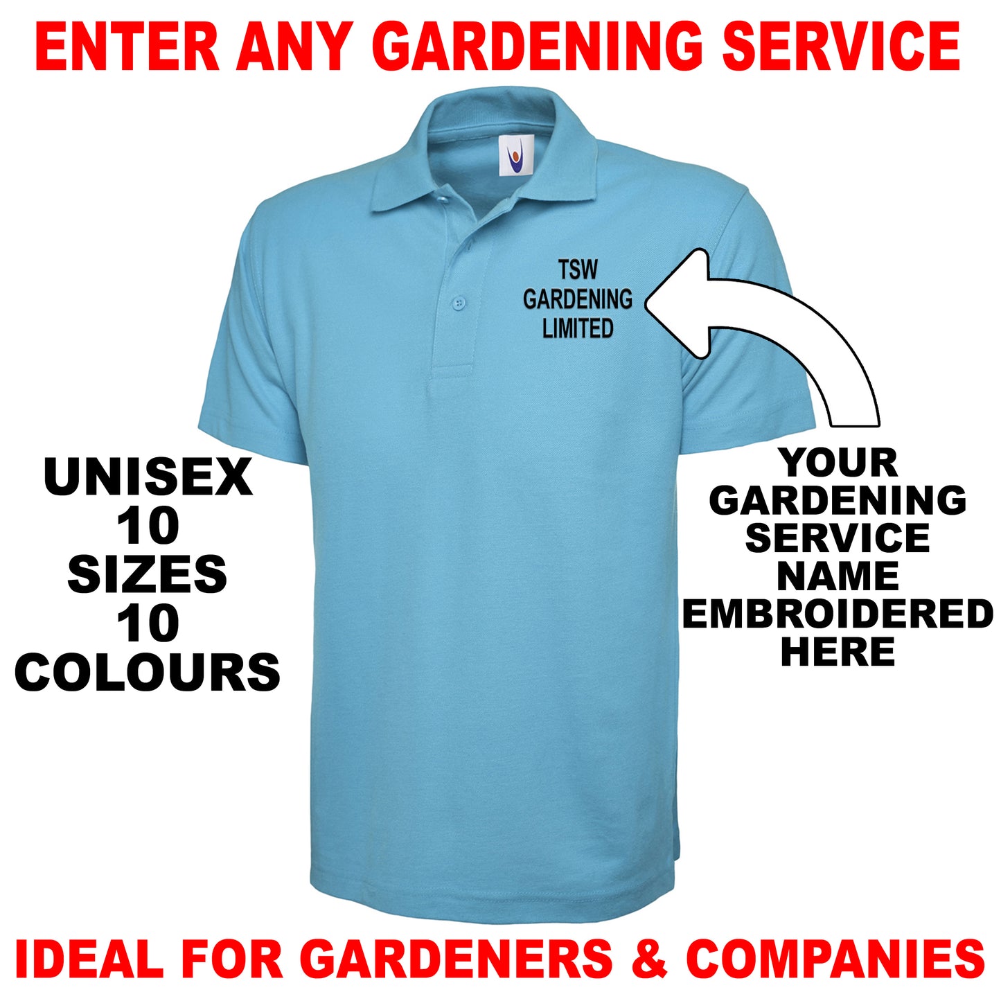 Personalised Gardening Polo Shirts UK