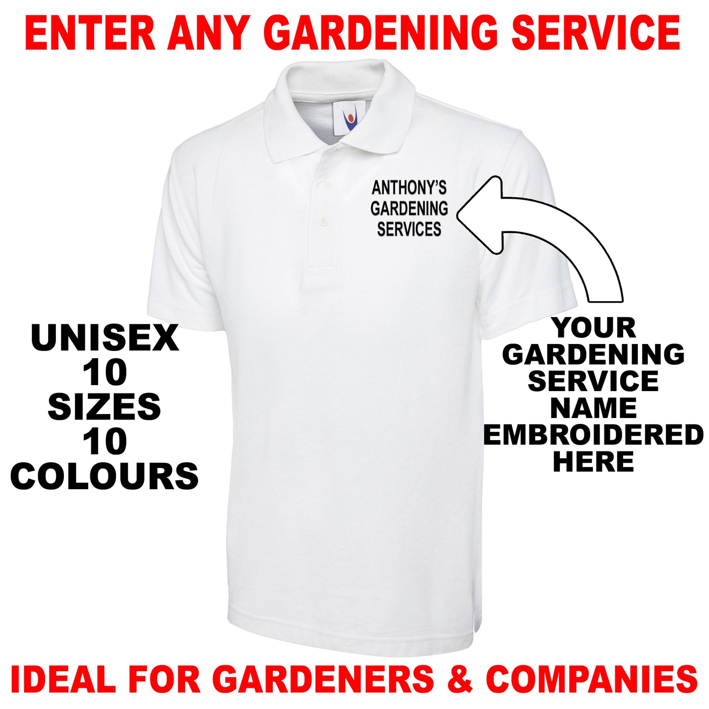 Personalised Gardening Polo Shirts UK