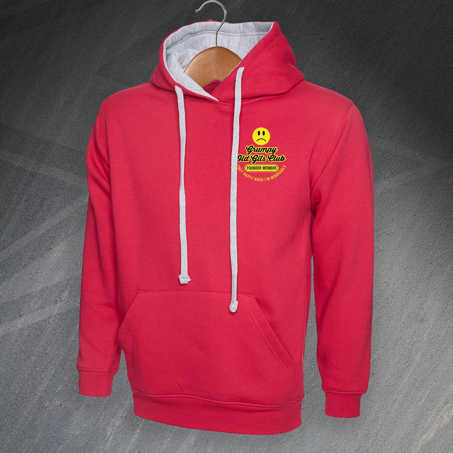 Grumpy Old Gits Club Founder Member Embroidered Contrast Hoodie