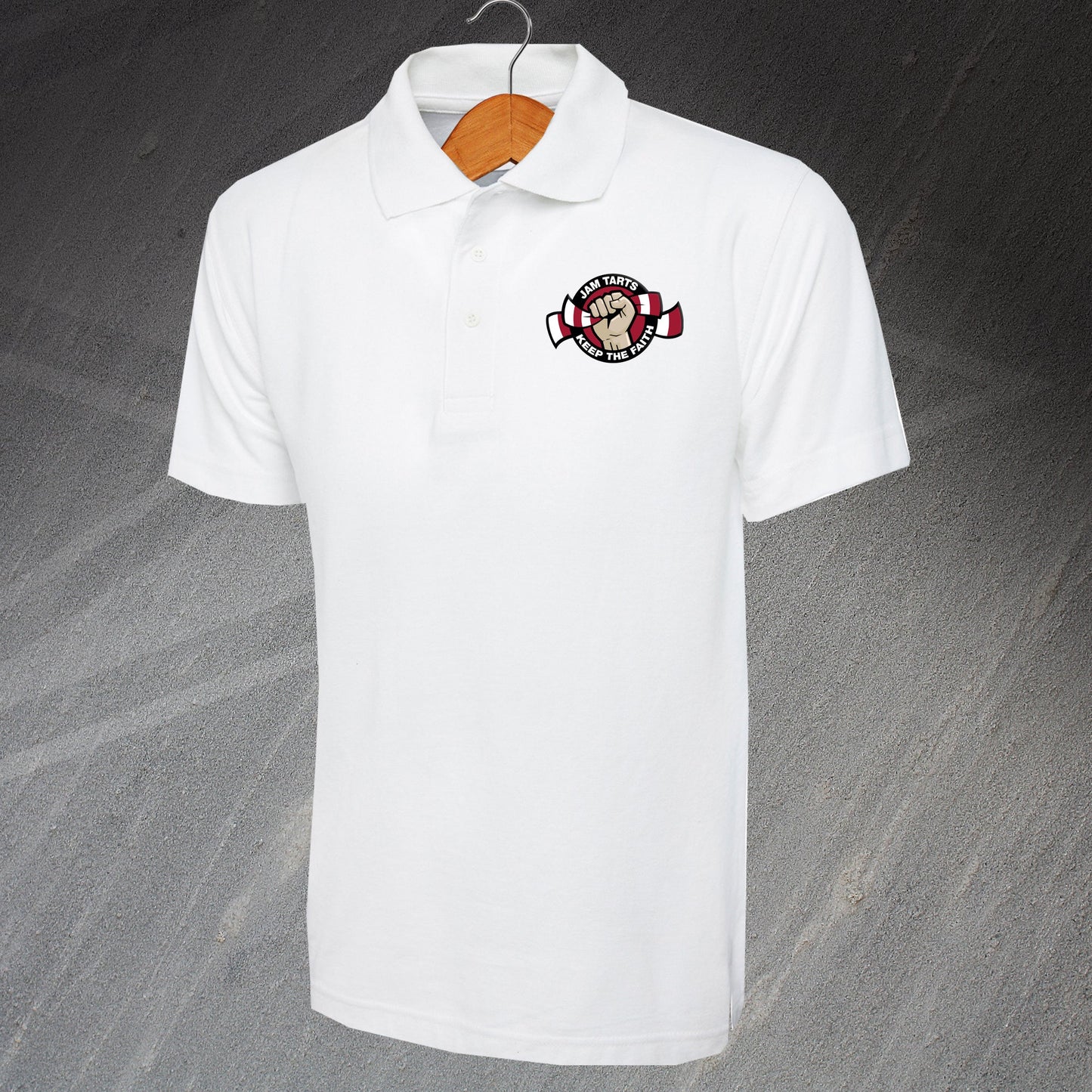 Jam Tarts Keep The Faith Embroidered Polo Shirt