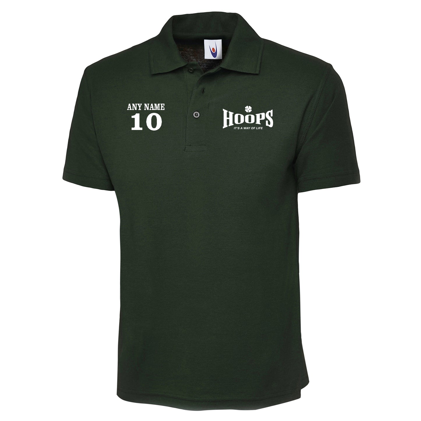 Hoops It's a Way of Life Polo Shirt Personalised with any Embroidered Name & Number