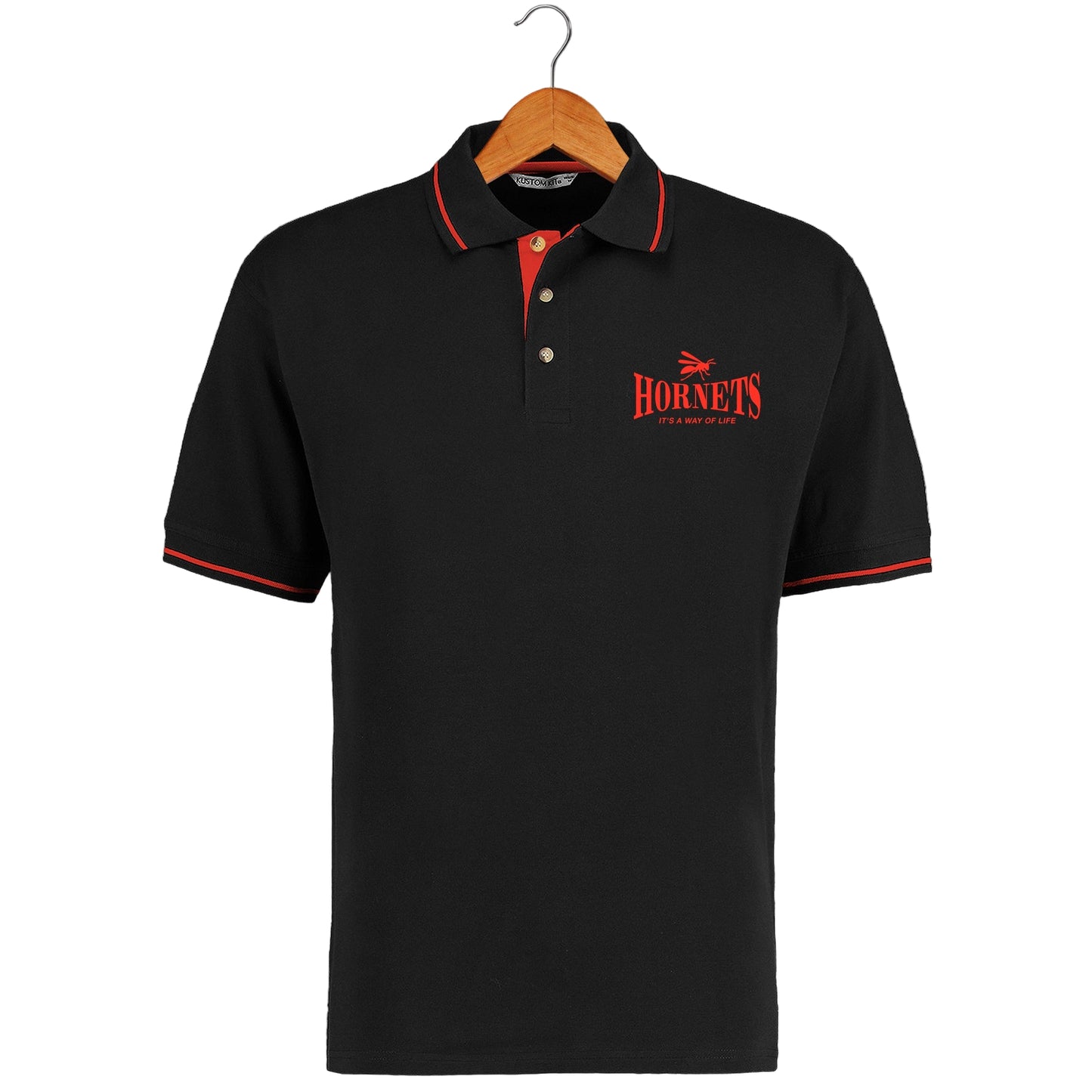 Hornets It's a Way of Life Embroidered Contrast Polo Shirt