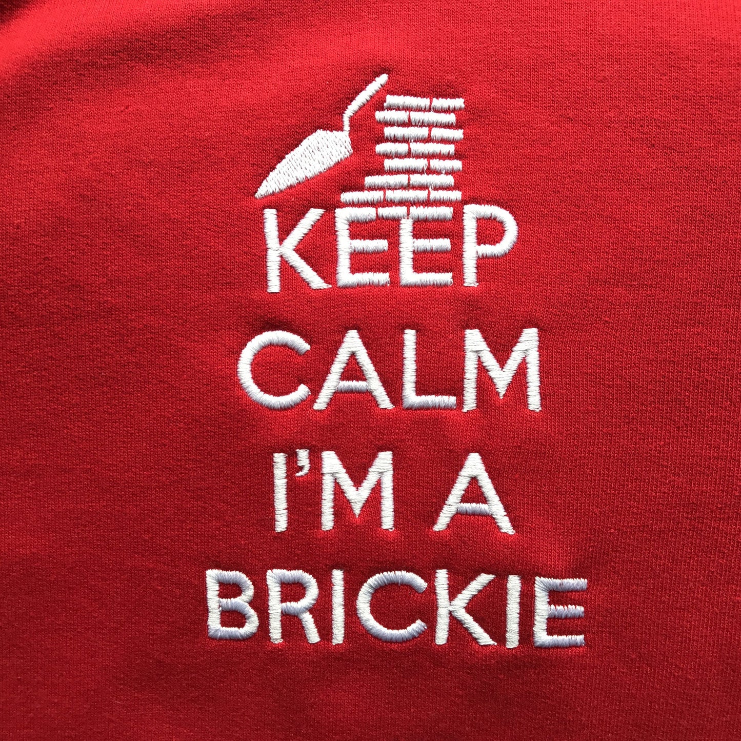 Keep Calm I'm a Brickie Embroidered Contrast Hoodie