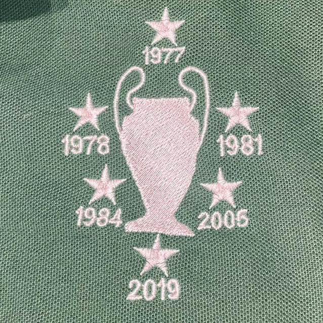 Retro Liverpool Six Time European Cup Winners Embroidered Classic Polo Shirt - Bottle Green 3XL