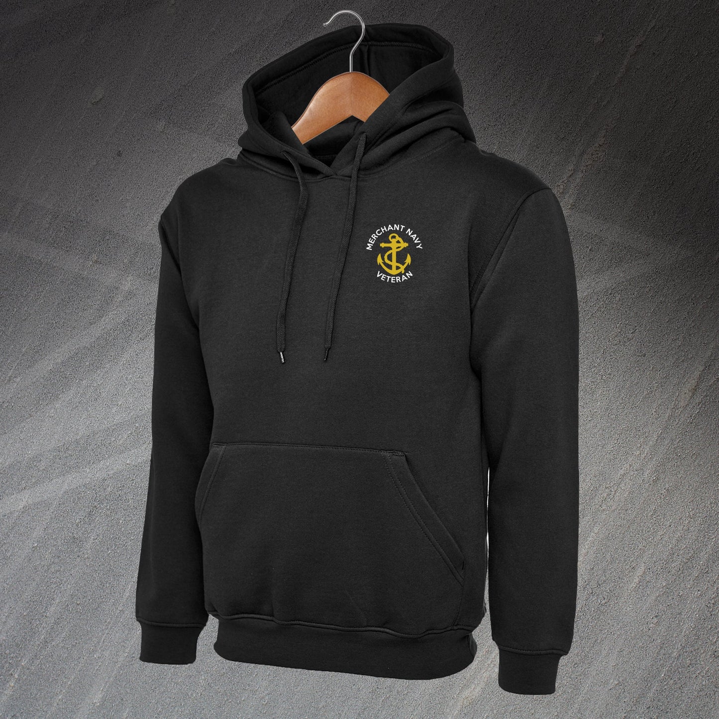 Merchant Navy Veteran Anchor Embroidered Hoodie