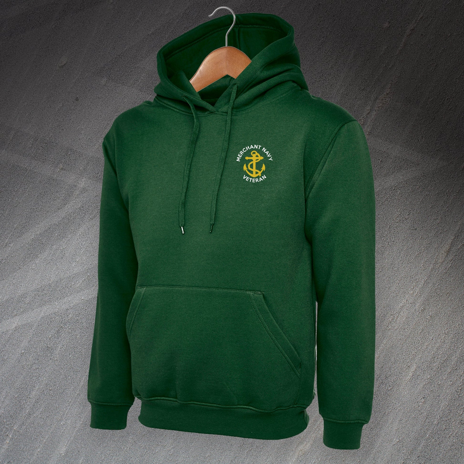 Merchant Navy Veteran Anchor Embroidered Hoodie