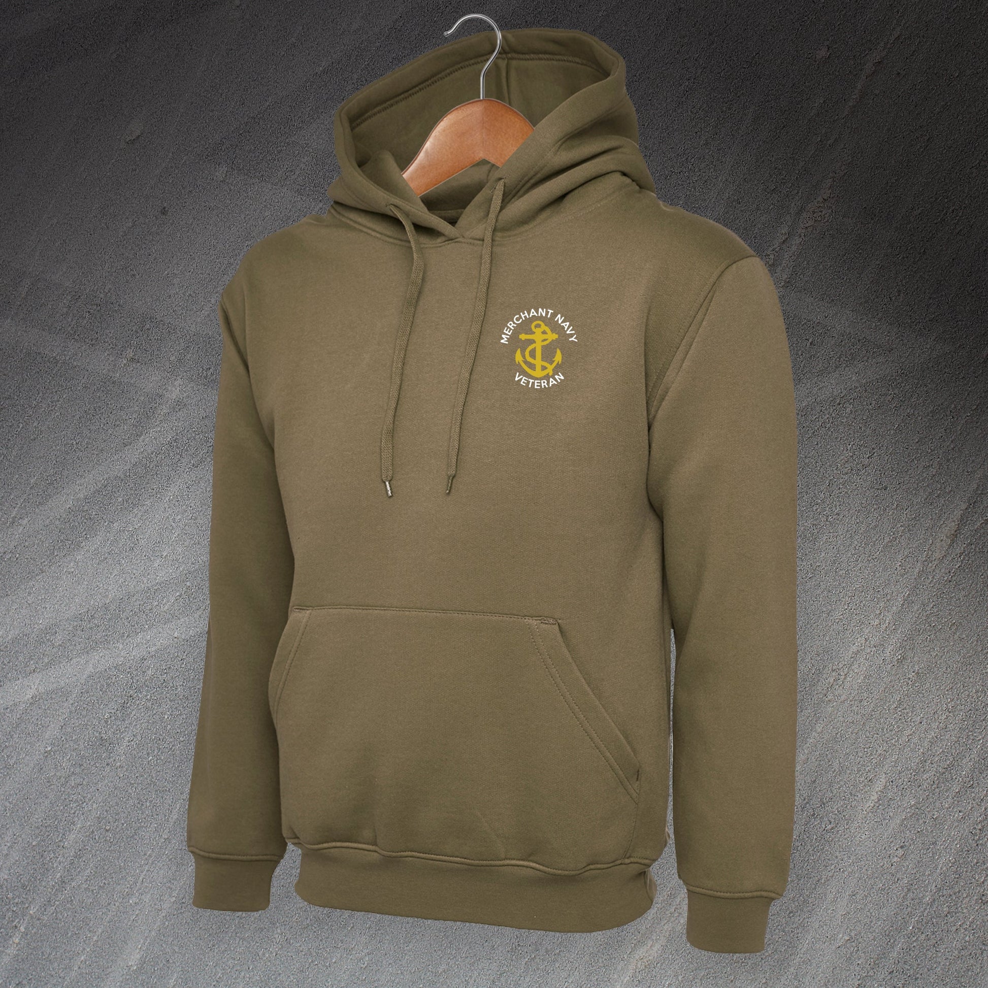 Merchant Navy Veteran Anchor Embroidered Hoodie