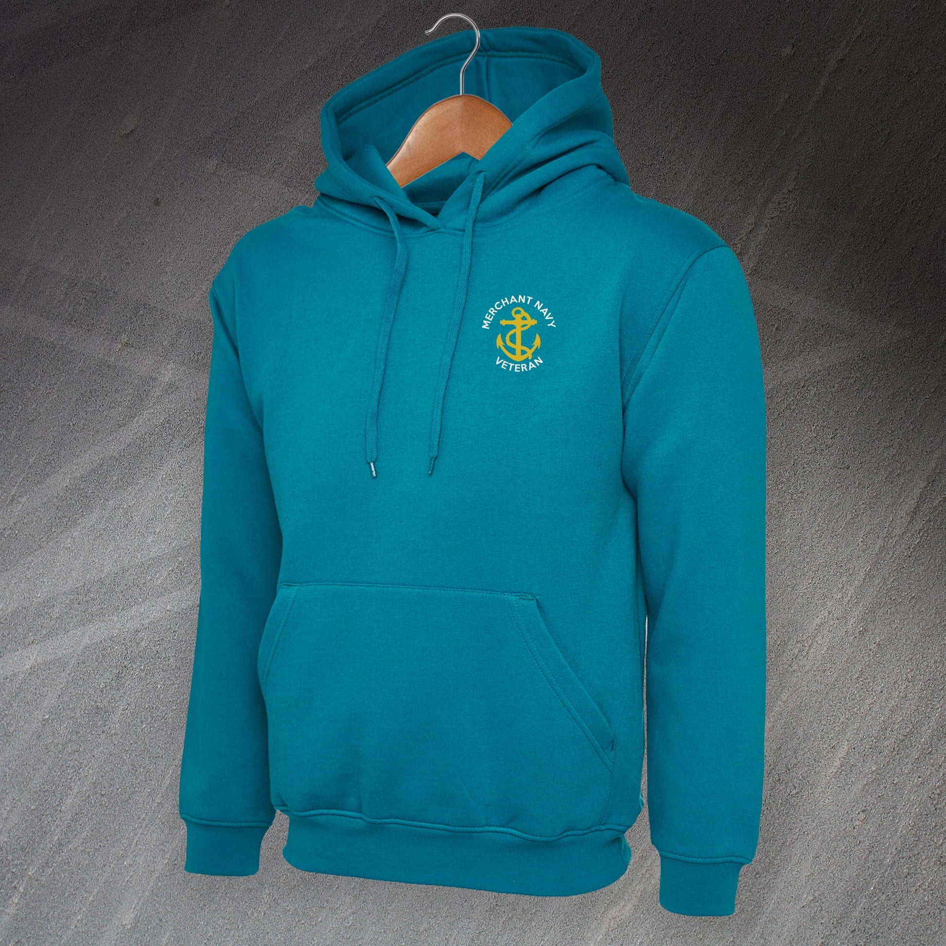 Merchant Navy Veteran Anchor Embroidered Hoodie