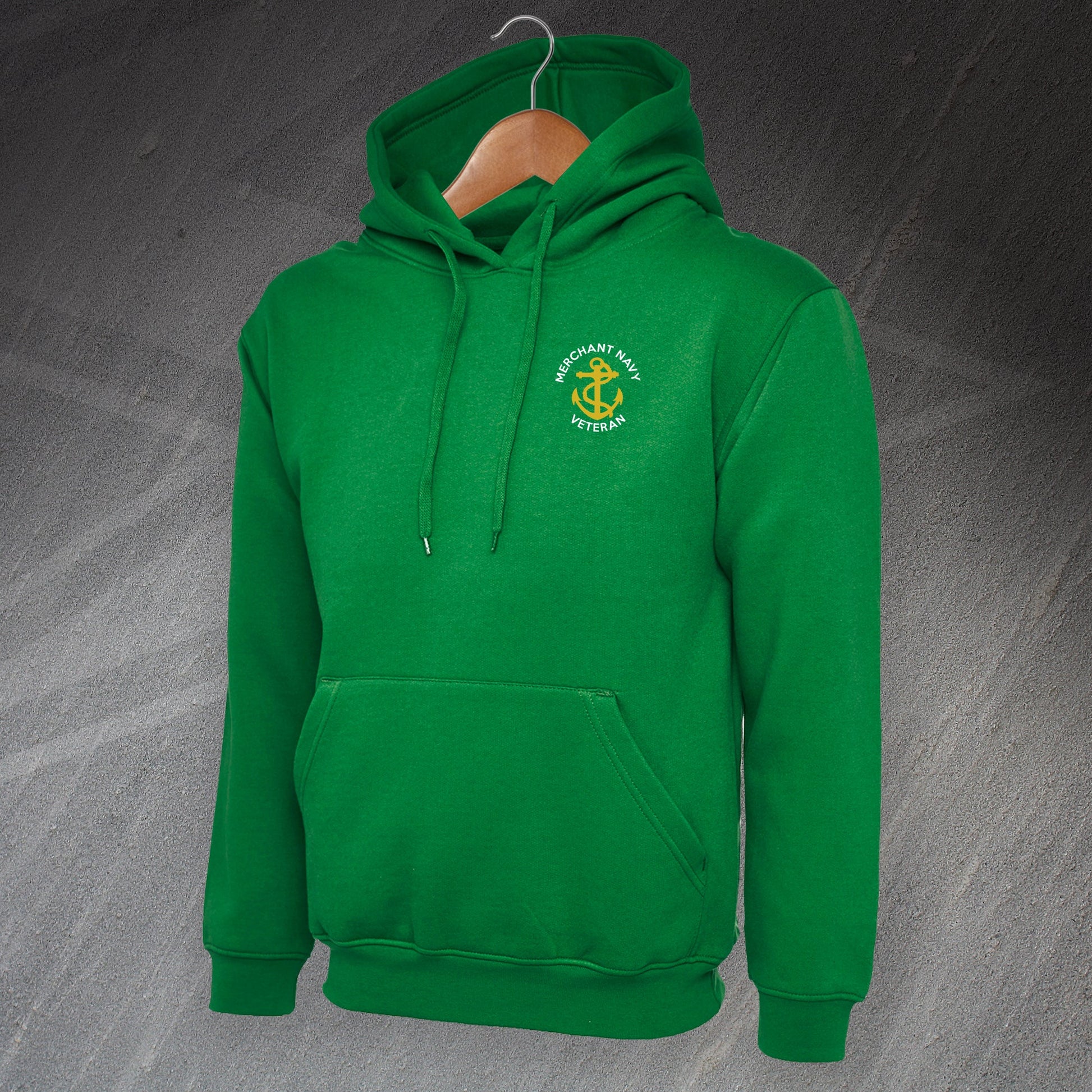 Merchant Navy Veteran Anchor Embroidered Hoodie
