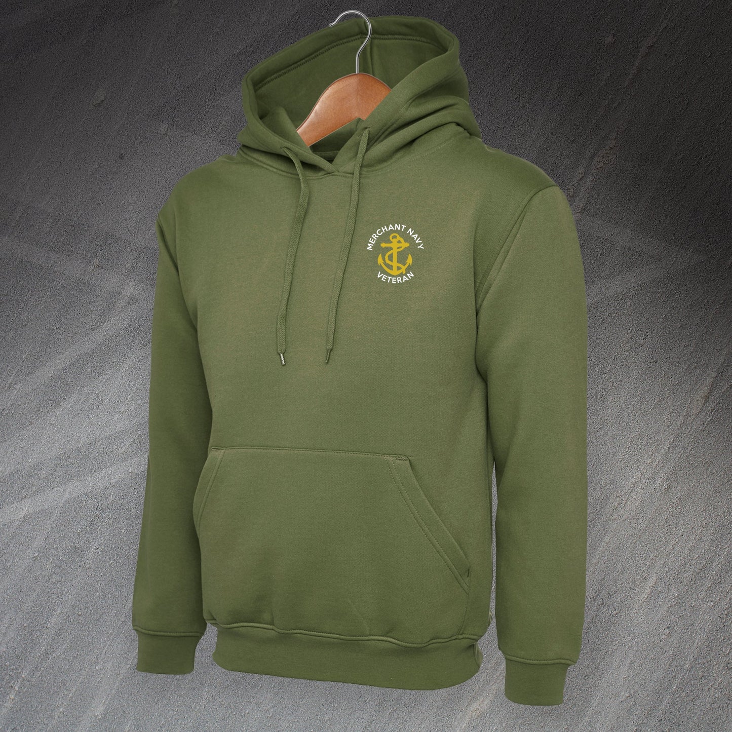 Merchant Navy Veteran Anchor Embroidered Hoodie