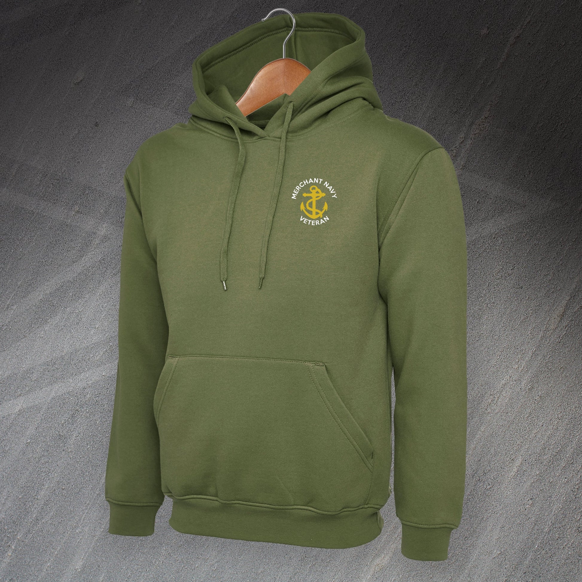 Merchant Navy Veteran Anchor Embroidered Hoodie