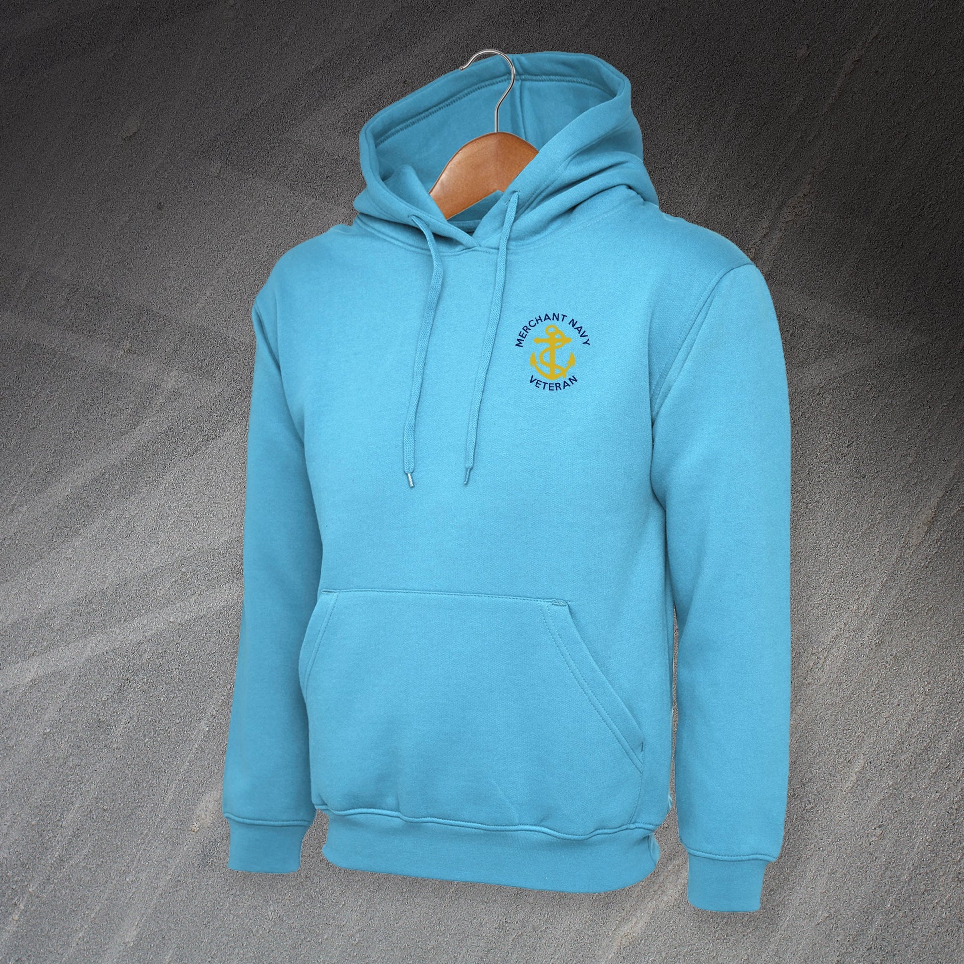Merchant Navy Veteran Anchor Embroidered Hoodie
