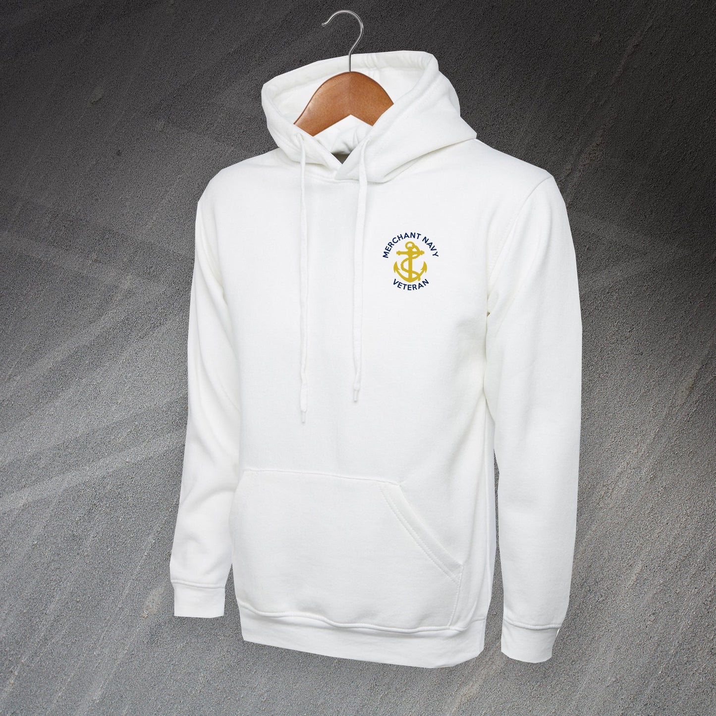 Merchant Navy Veteran Anchor Embroidered Hoodie