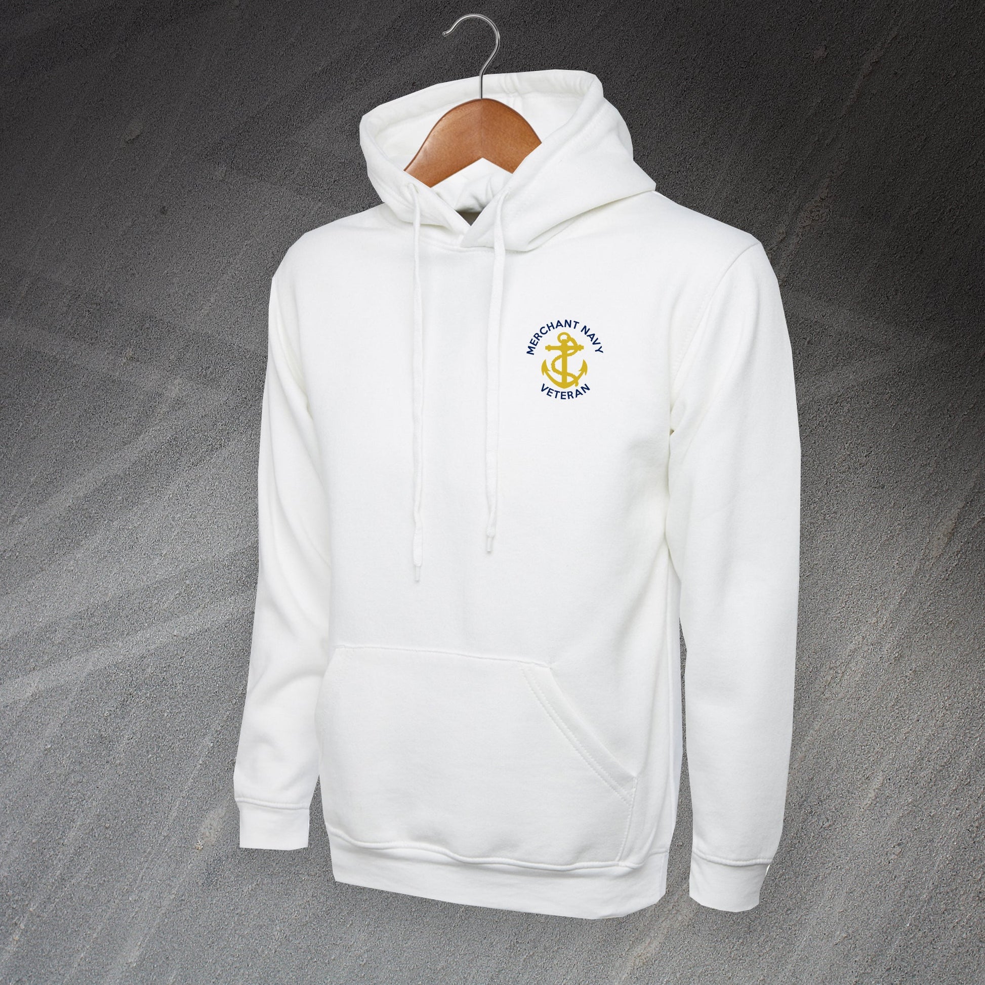 Merchant Navy Veteran Anchor Embroidered Hoodie