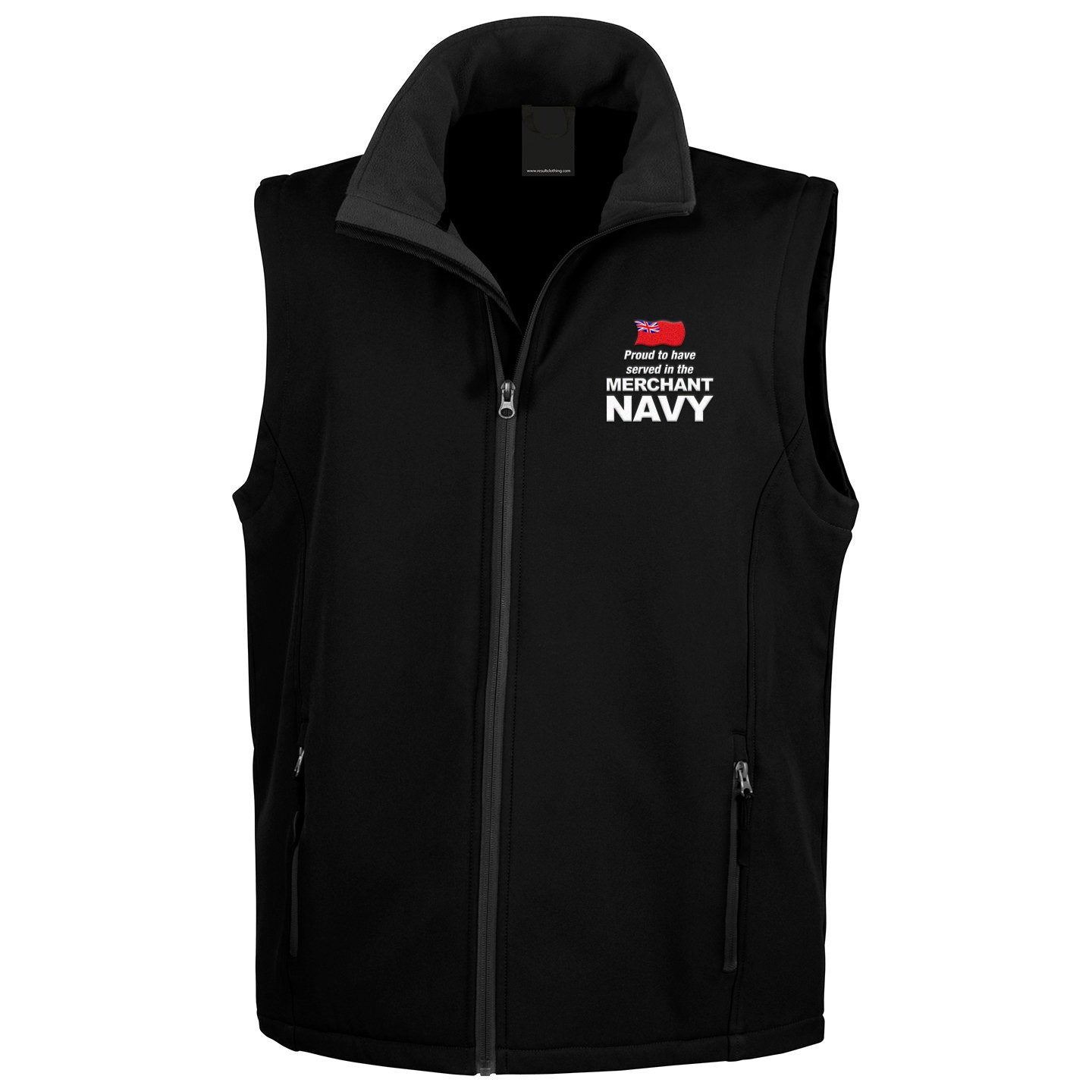 Proud to Have Served in The Merchant Navy Embroidered Softshell Body Warmer