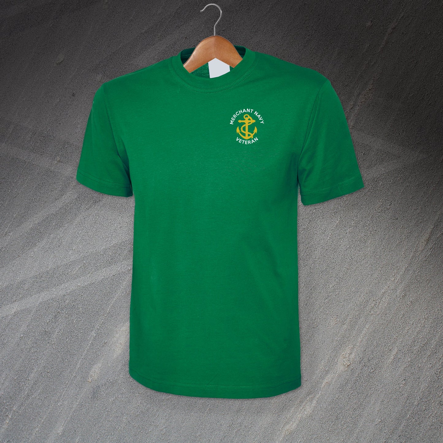 Merchant Navy Veteran Anchor Embroidered T-Shirt