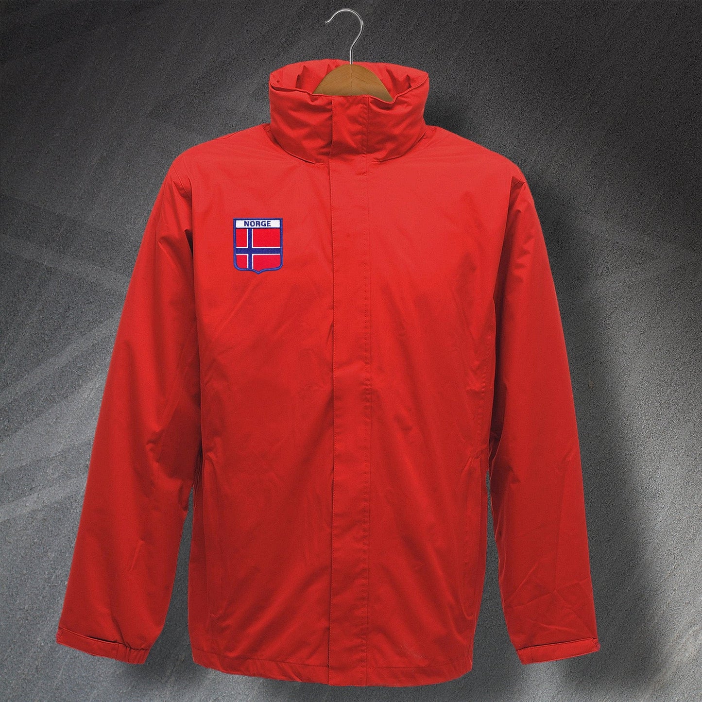 Norway Waterproof Jacket with Embroidered Norge Flag Badge