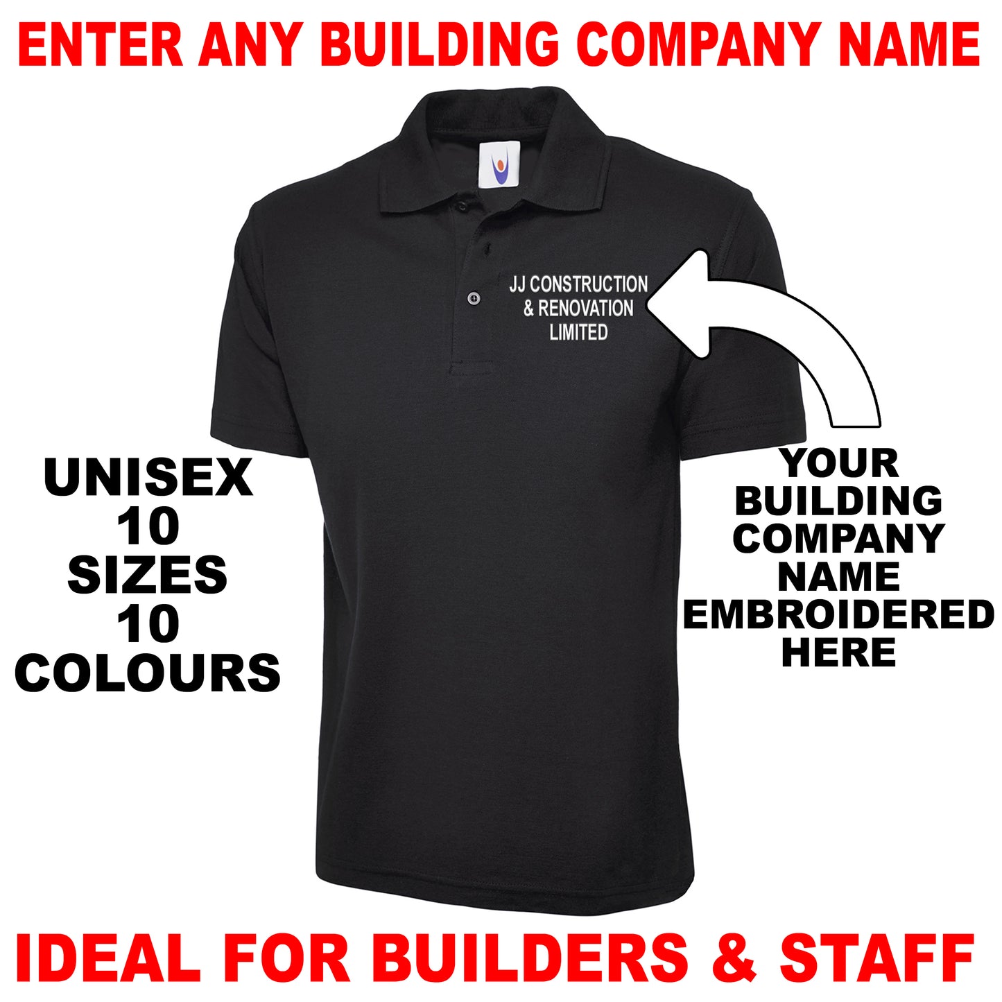 Personalised Building Company Polo Shirt UK