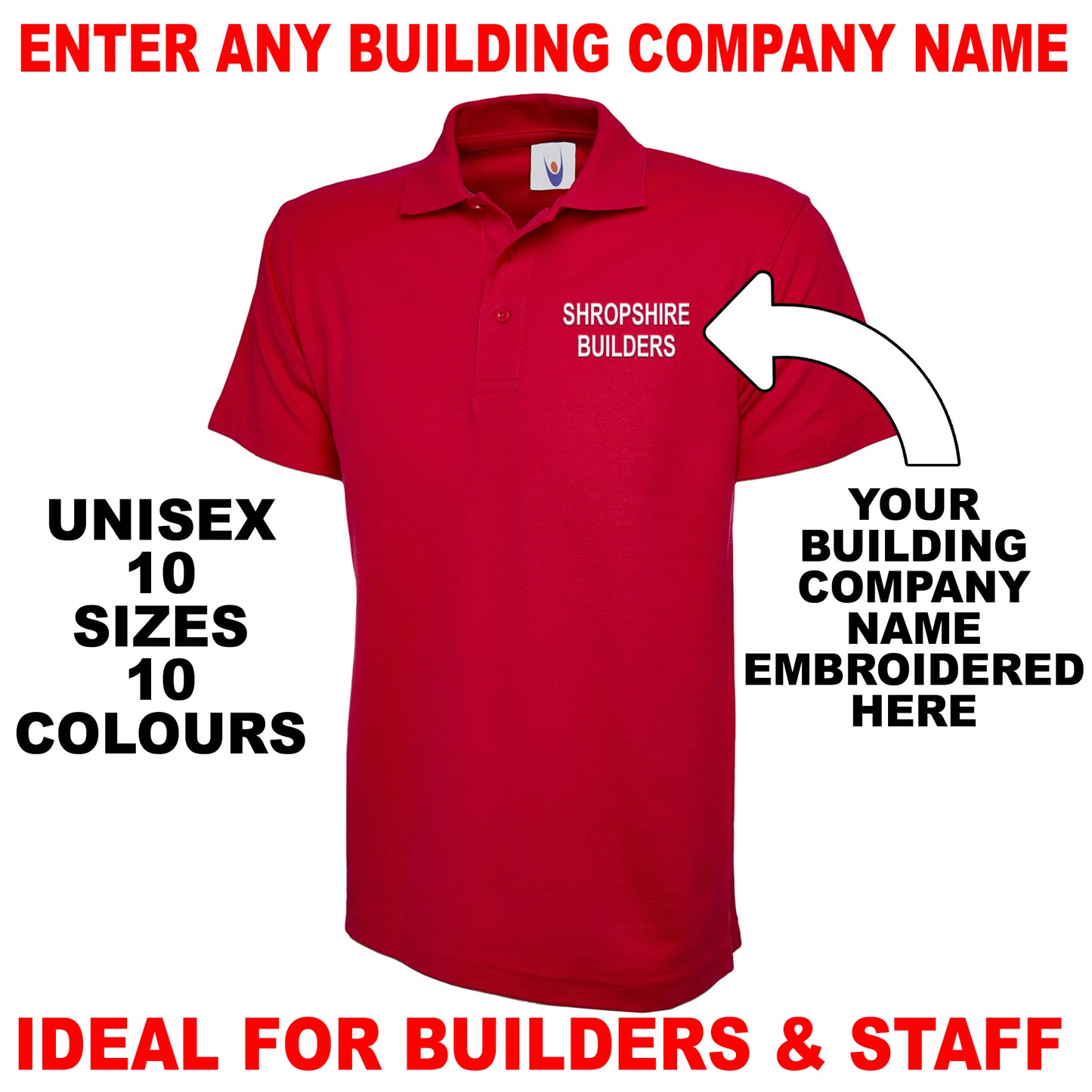 Personalised Building Company Polo Shirt UK