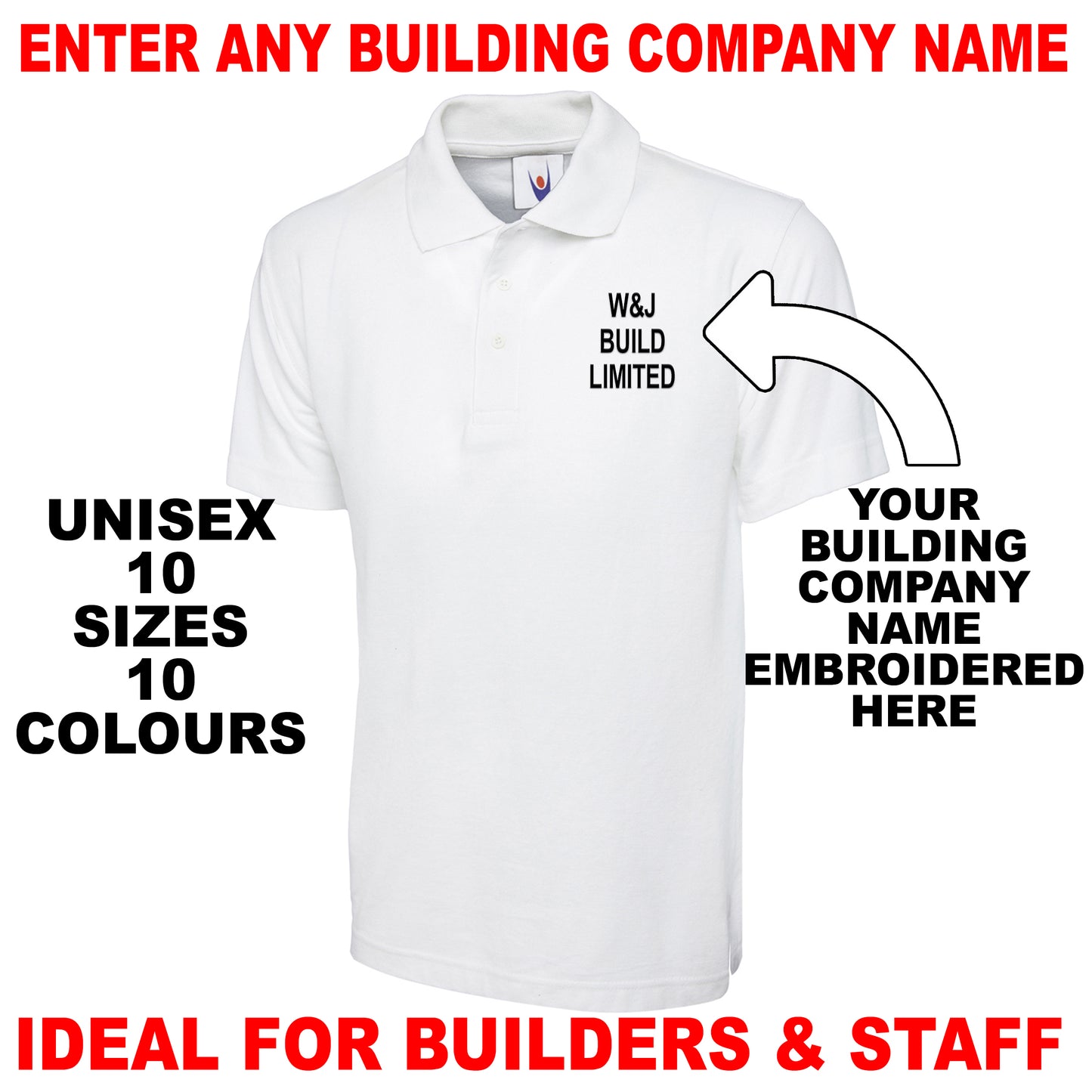 Personalised Building Company Polo Shirt UK