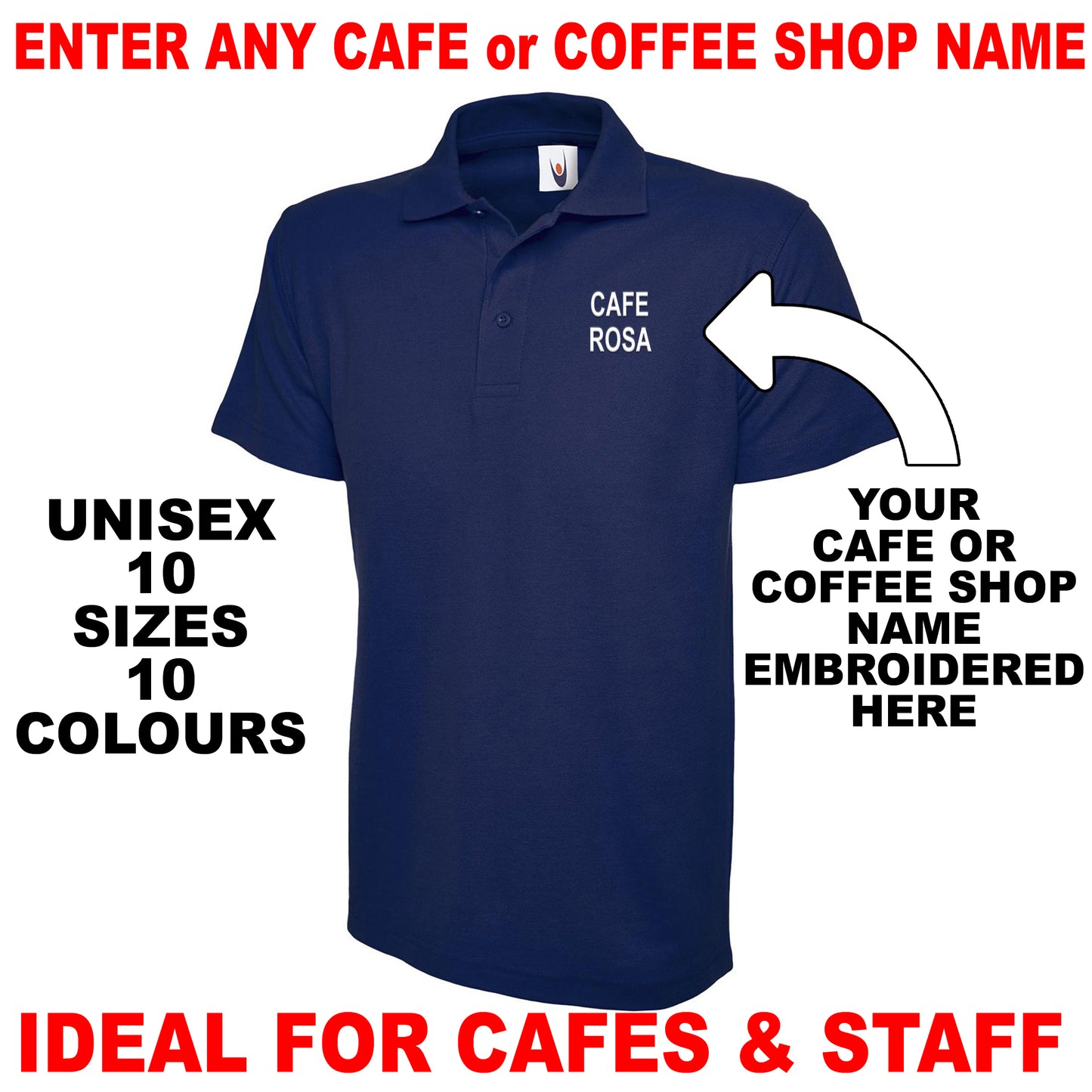 Personalised Cafe Polo Shirts UK