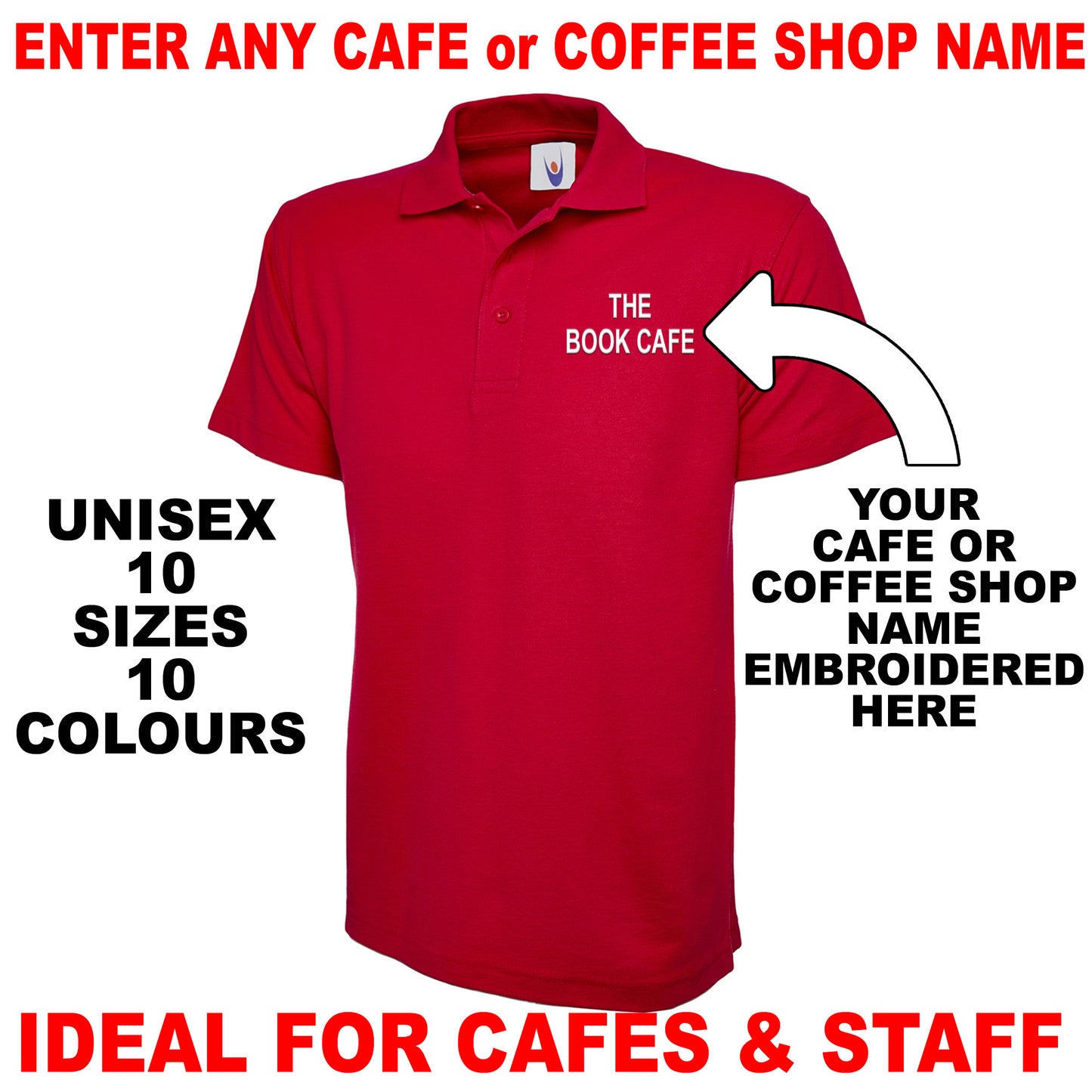 Personalised Cafe Polo Shirts UK