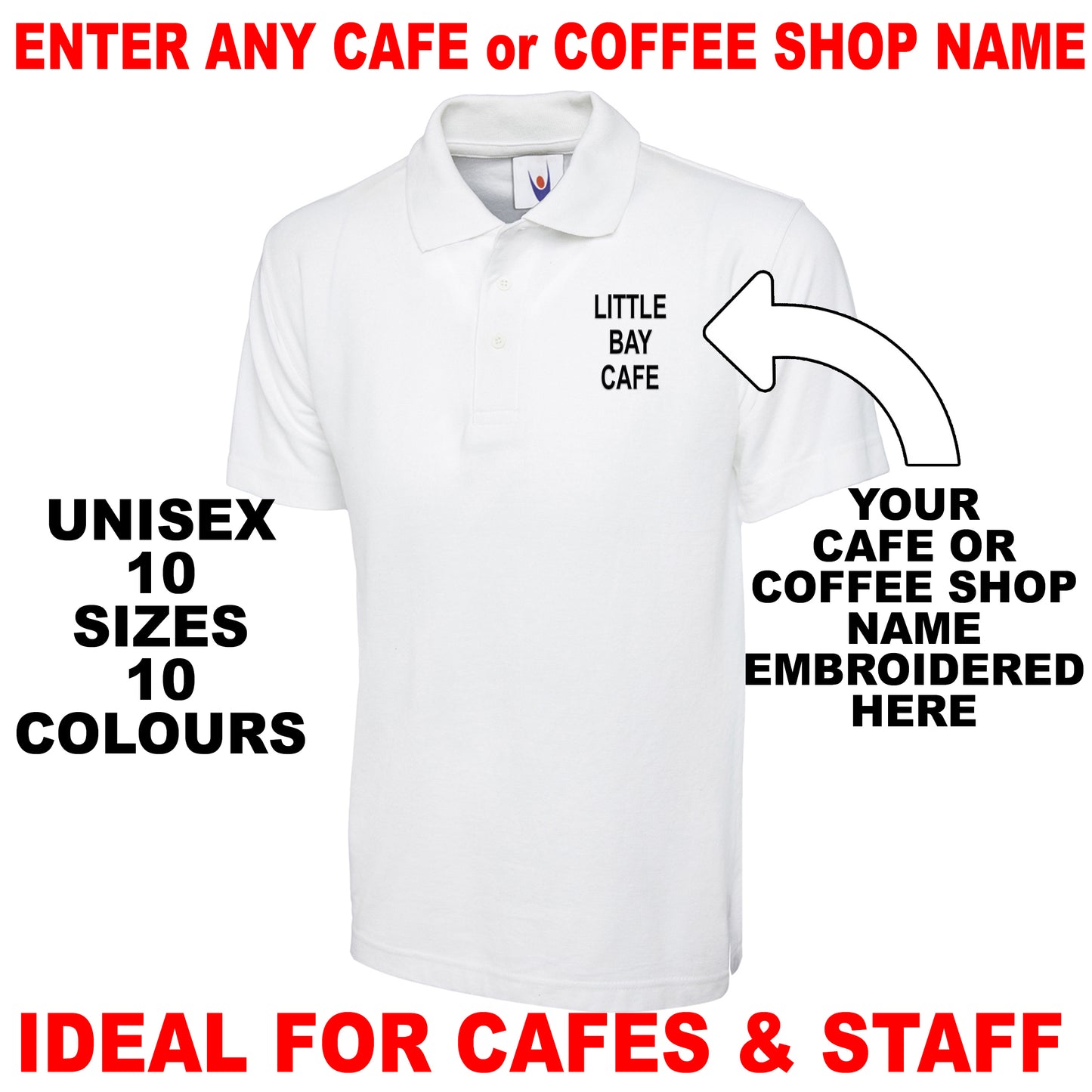 Personalised Cafe Polo Shirts UK