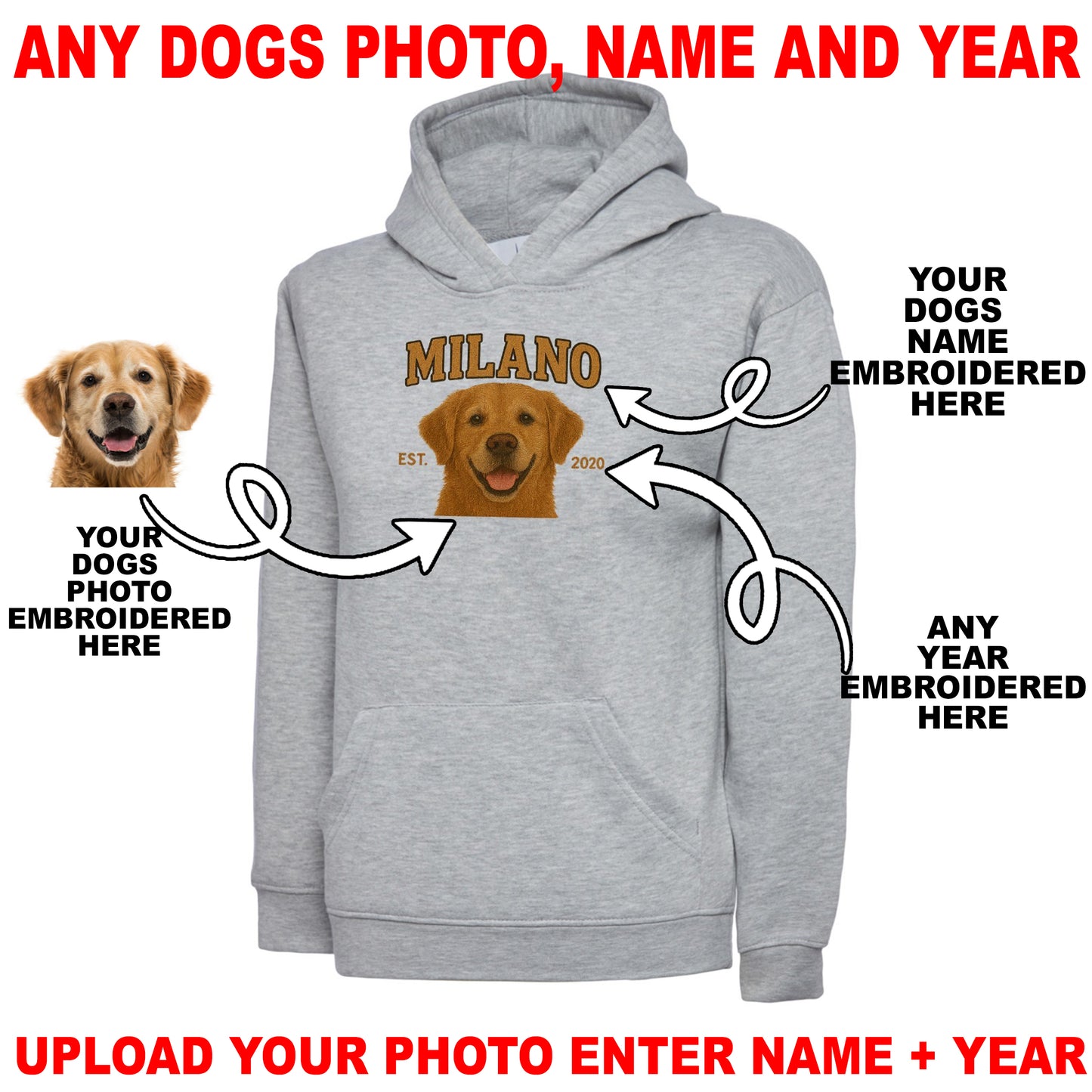Custom Embroidered Dog Hoodie