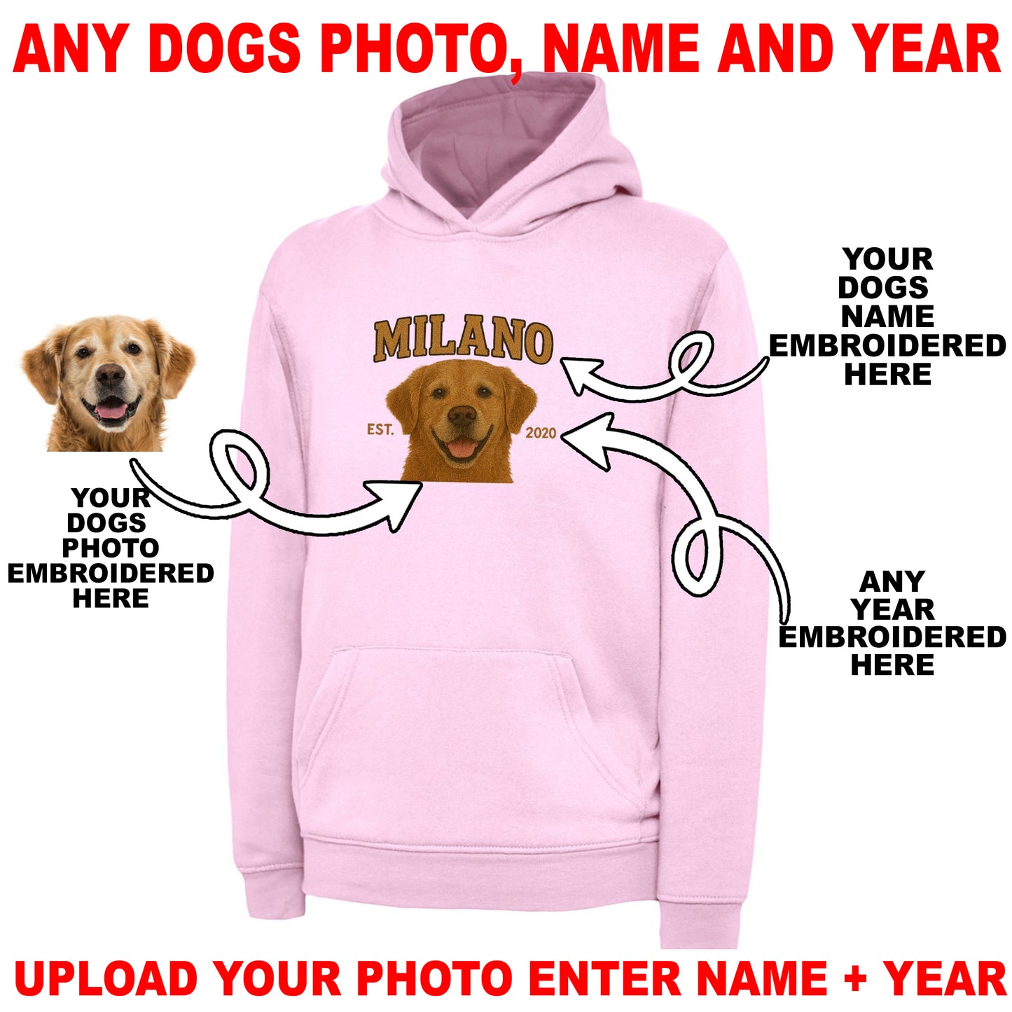 Custom Embroidered Dog Hoodie