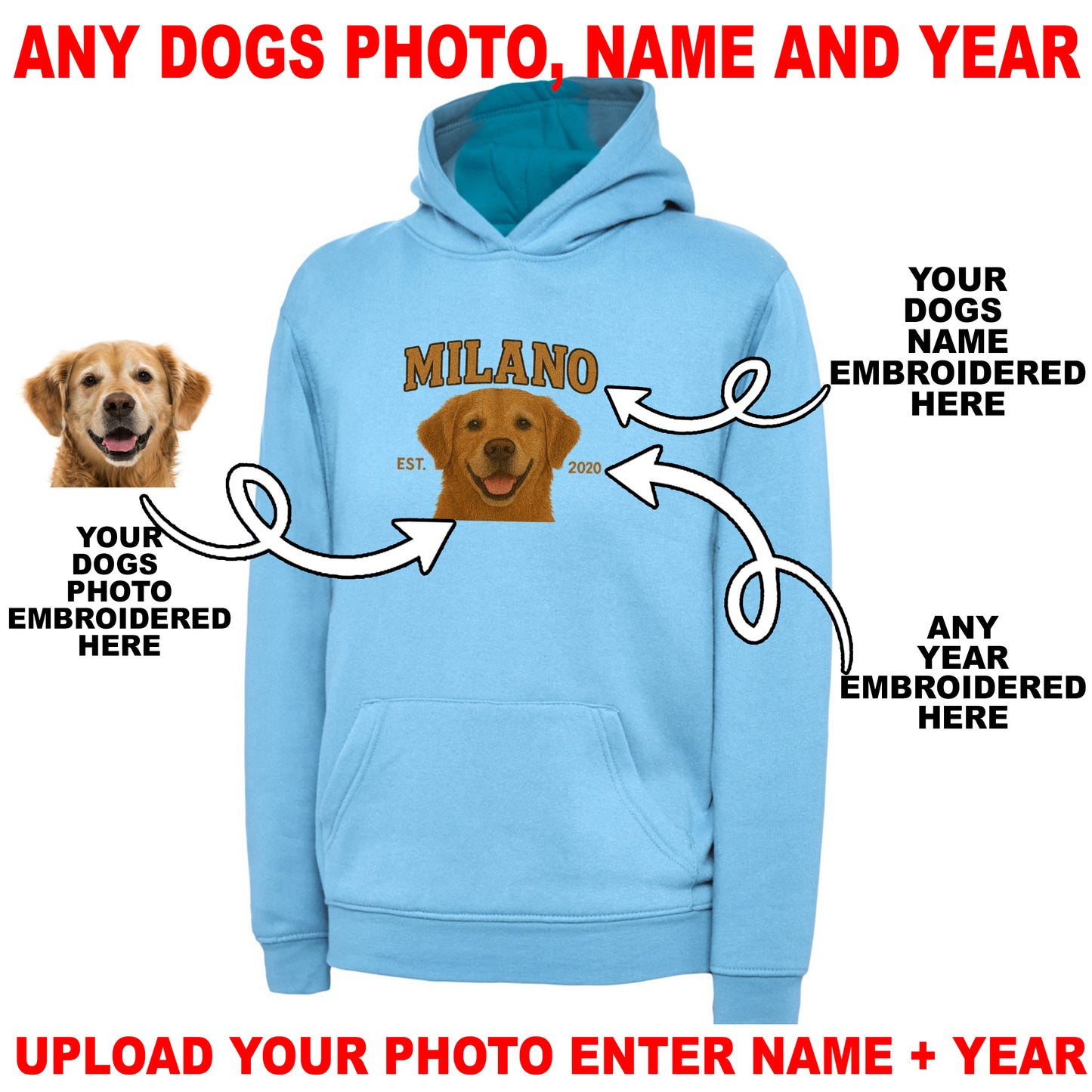 Custom Embroidered Dog Hoodie