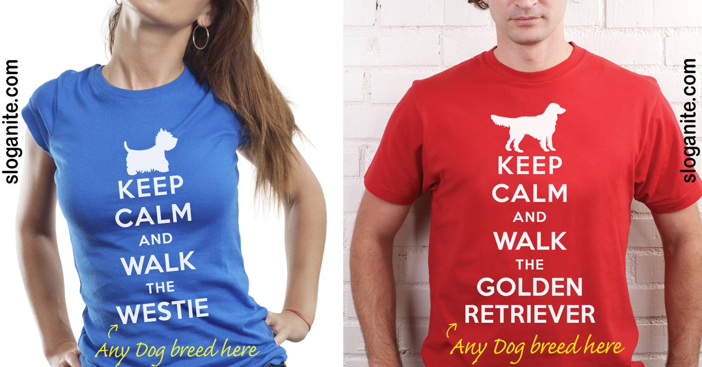 Personalised Keep Calm and Walk The Dog T-Shirt