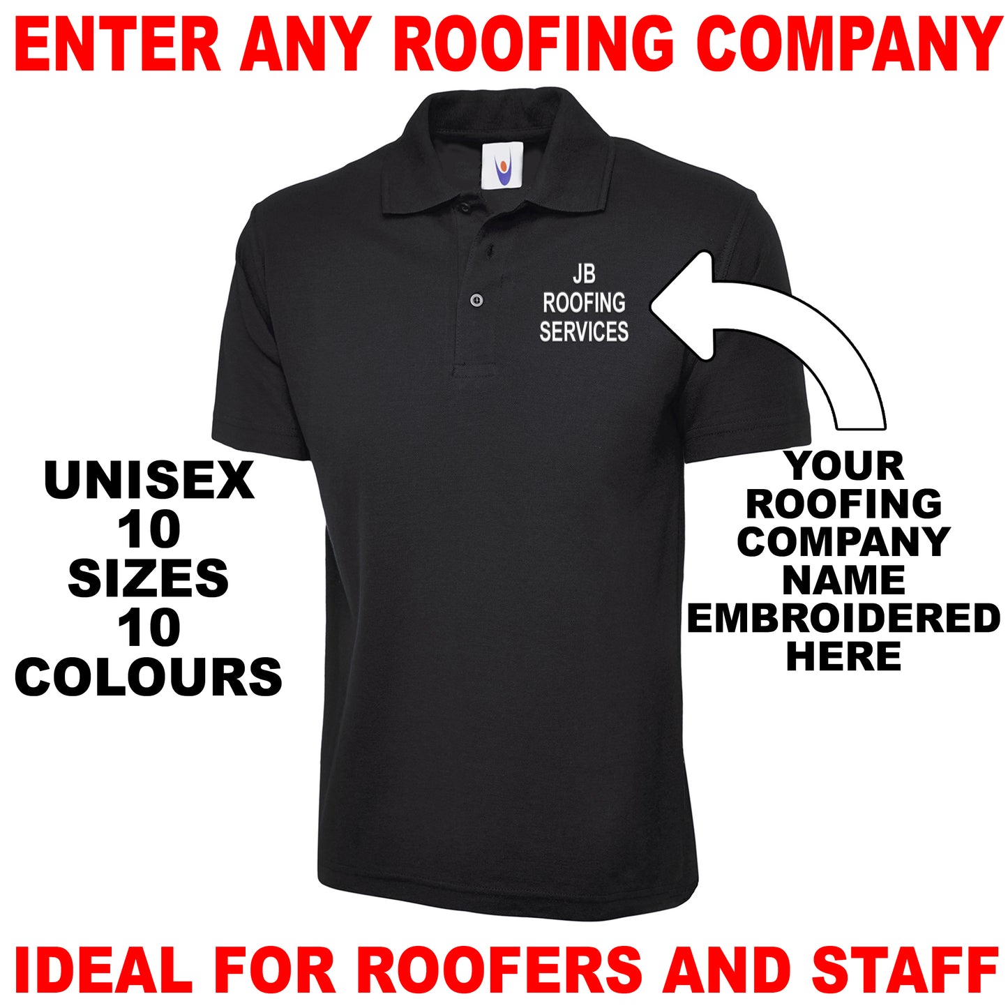 Personalised Roofing Polo Shirt UK