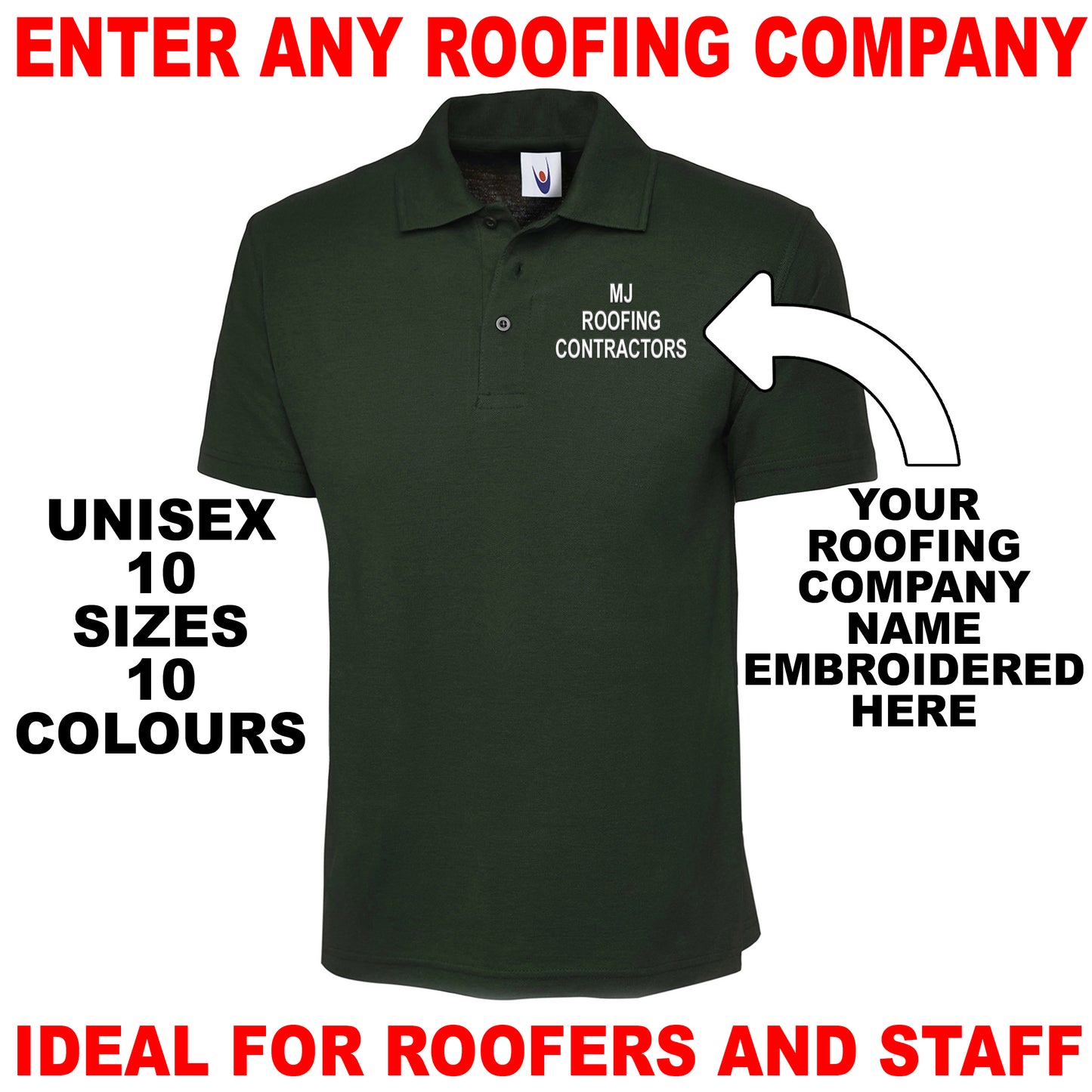 Personalised Roofing Polo Shirt UK