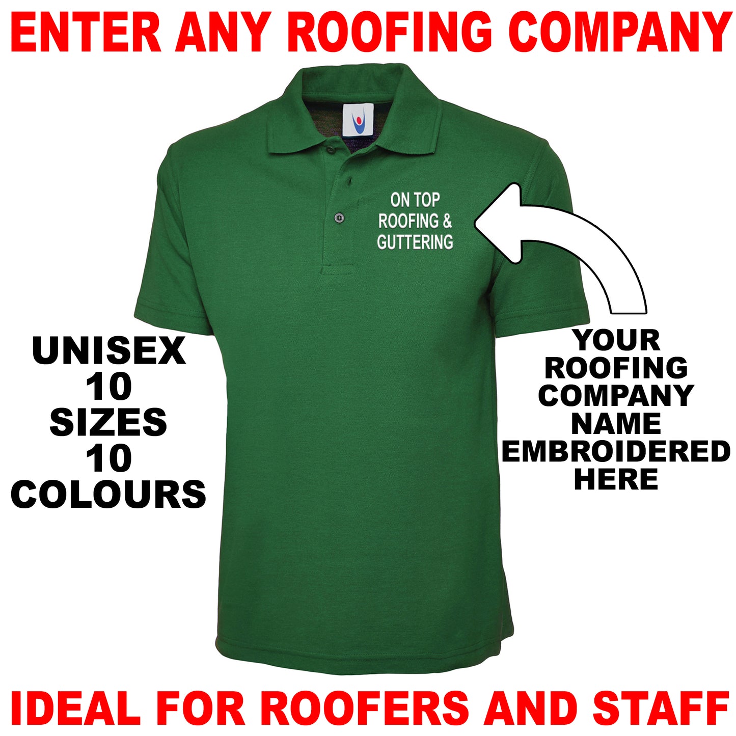 Personalised Roofing Polo Shirt UK