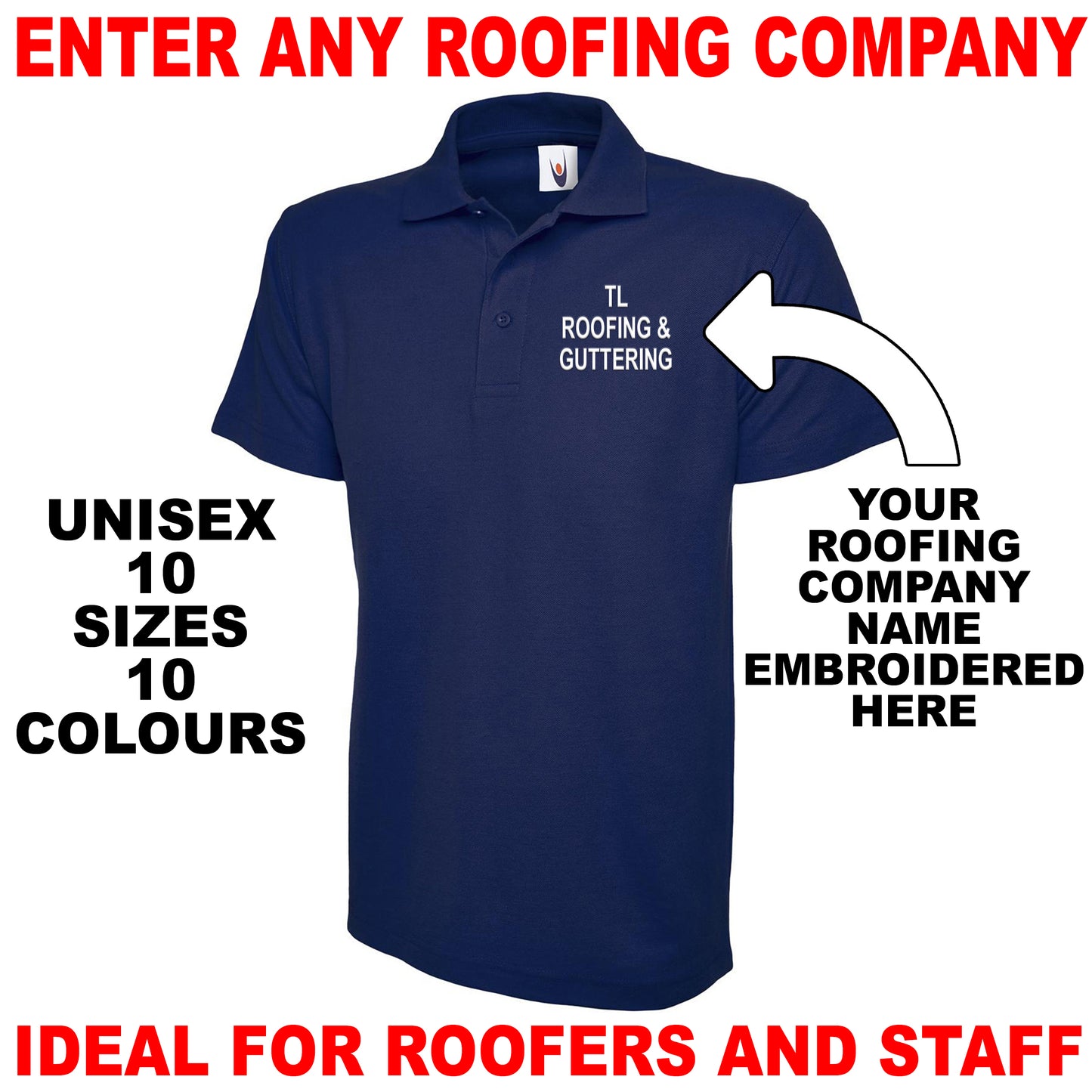 Personalised Roofing Polo Shirt UK