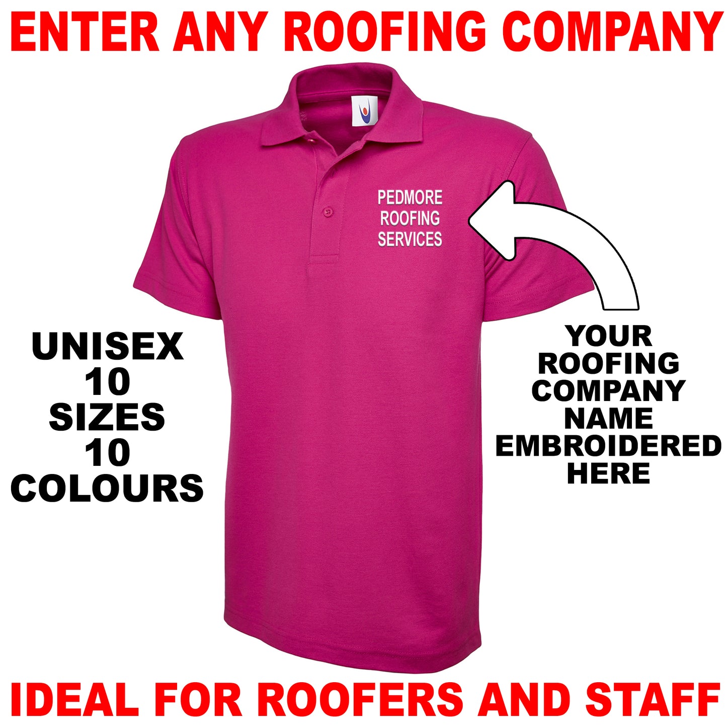 Personalised Roofing Polo Shirt UK