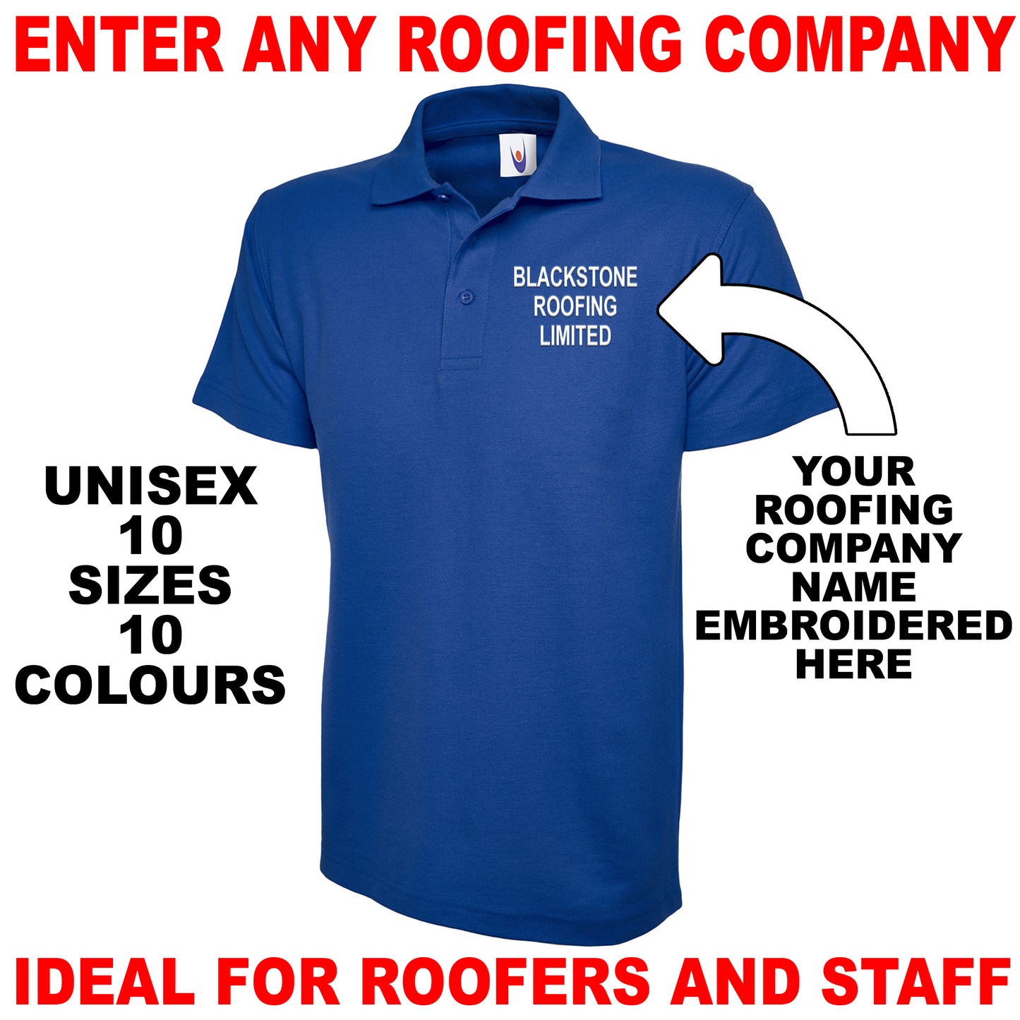 Personalised Roofing Polo Shirt UK