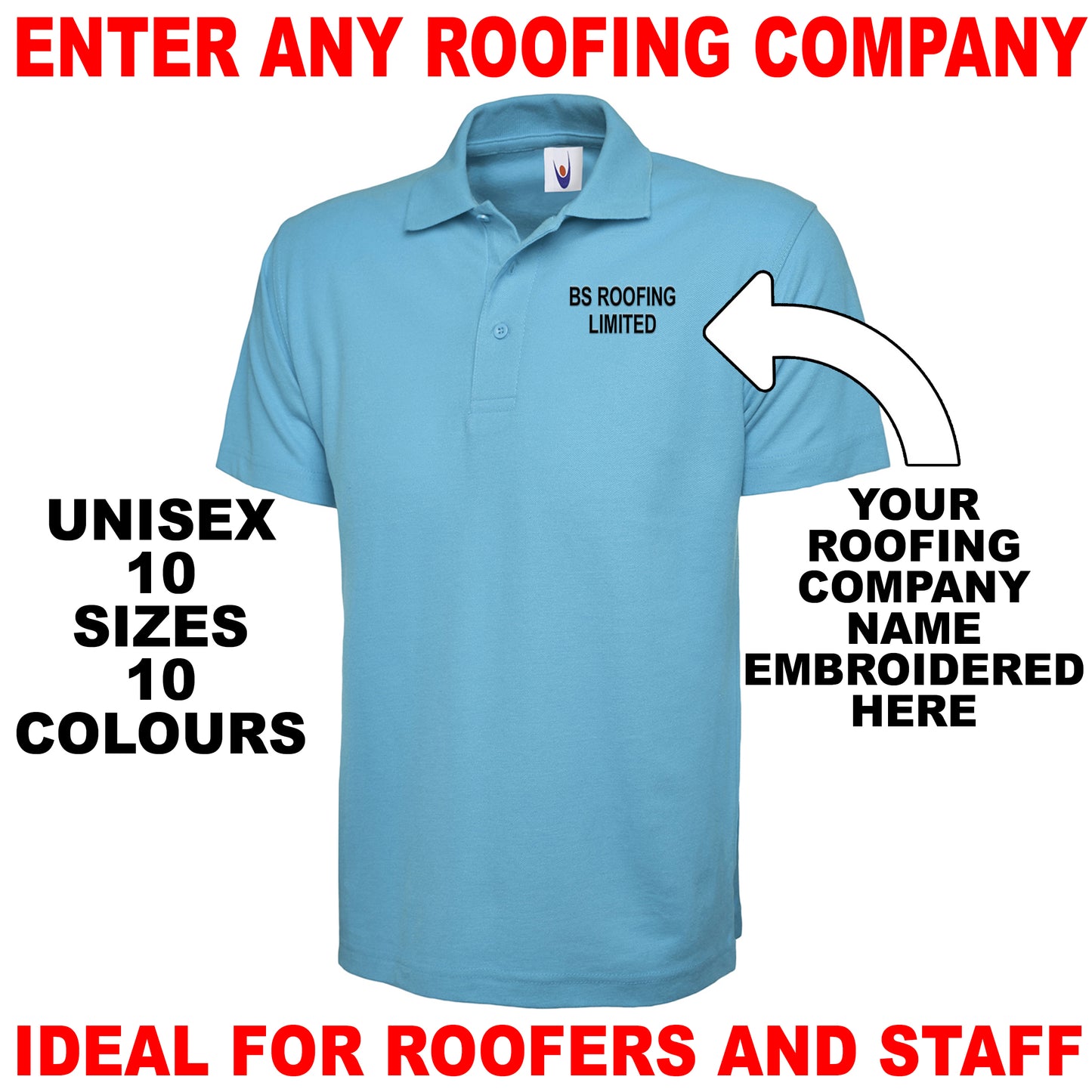 Personalised Roofing Polo Shirt UK