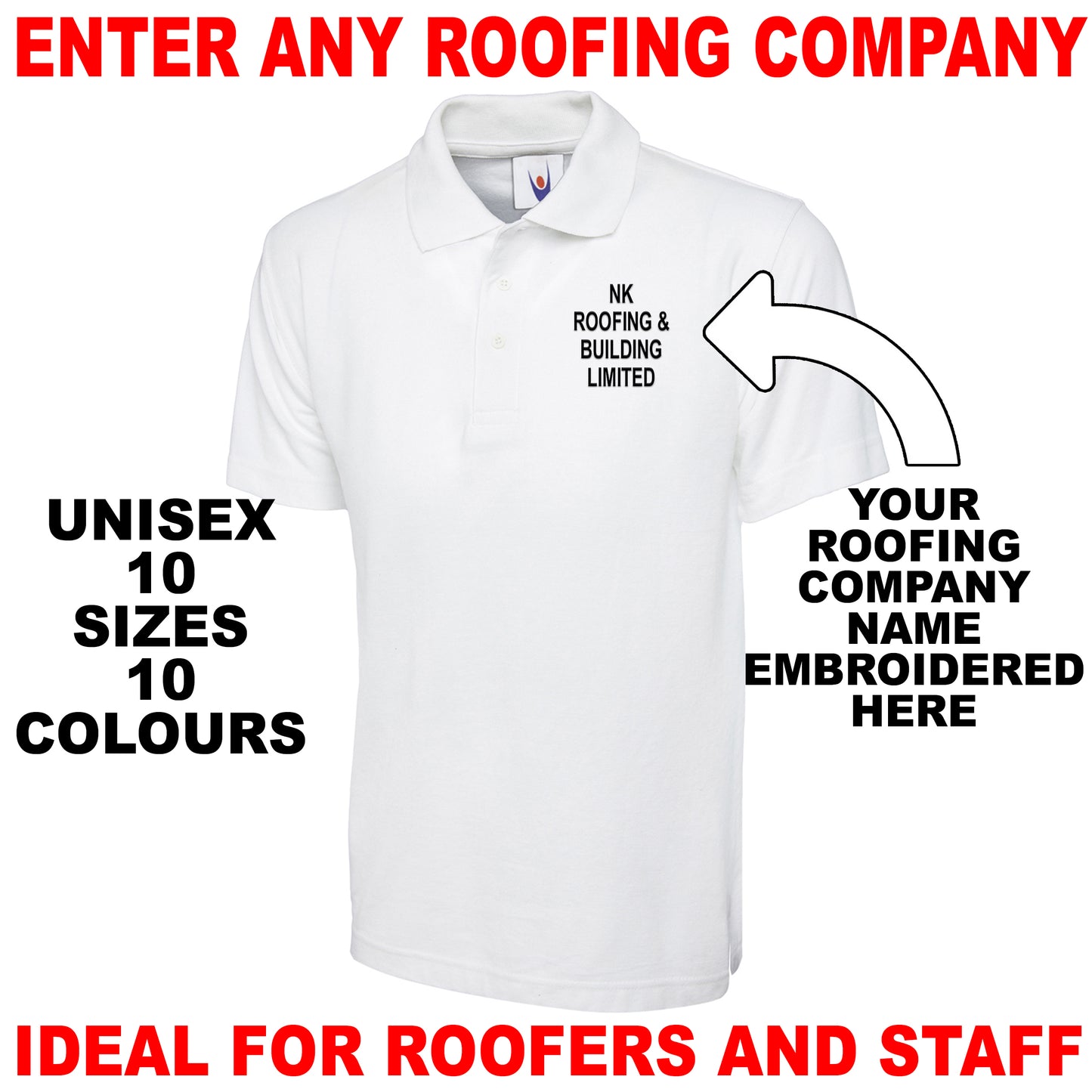 Personalised Roofing Polo Shirt UK