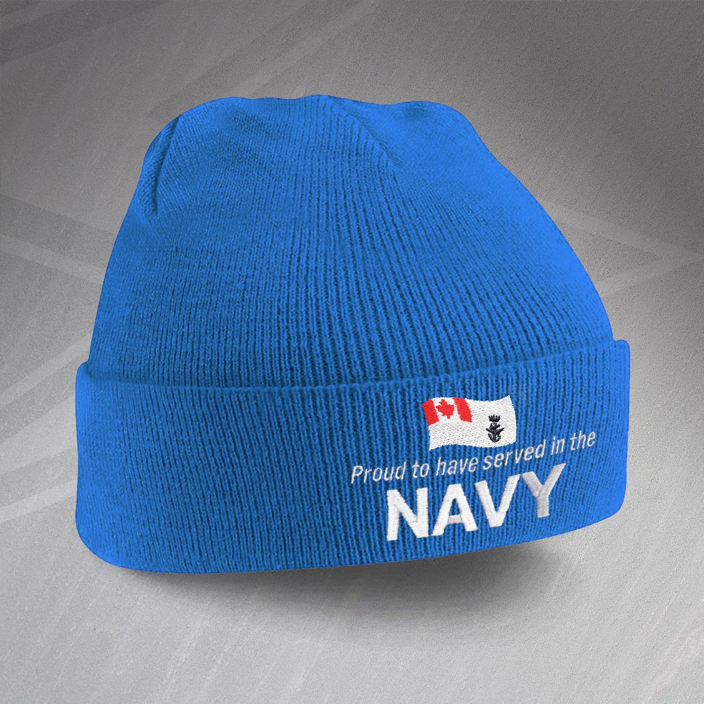 Proud to Have Served In The Canadian Navy Embroidered Beanie Hat