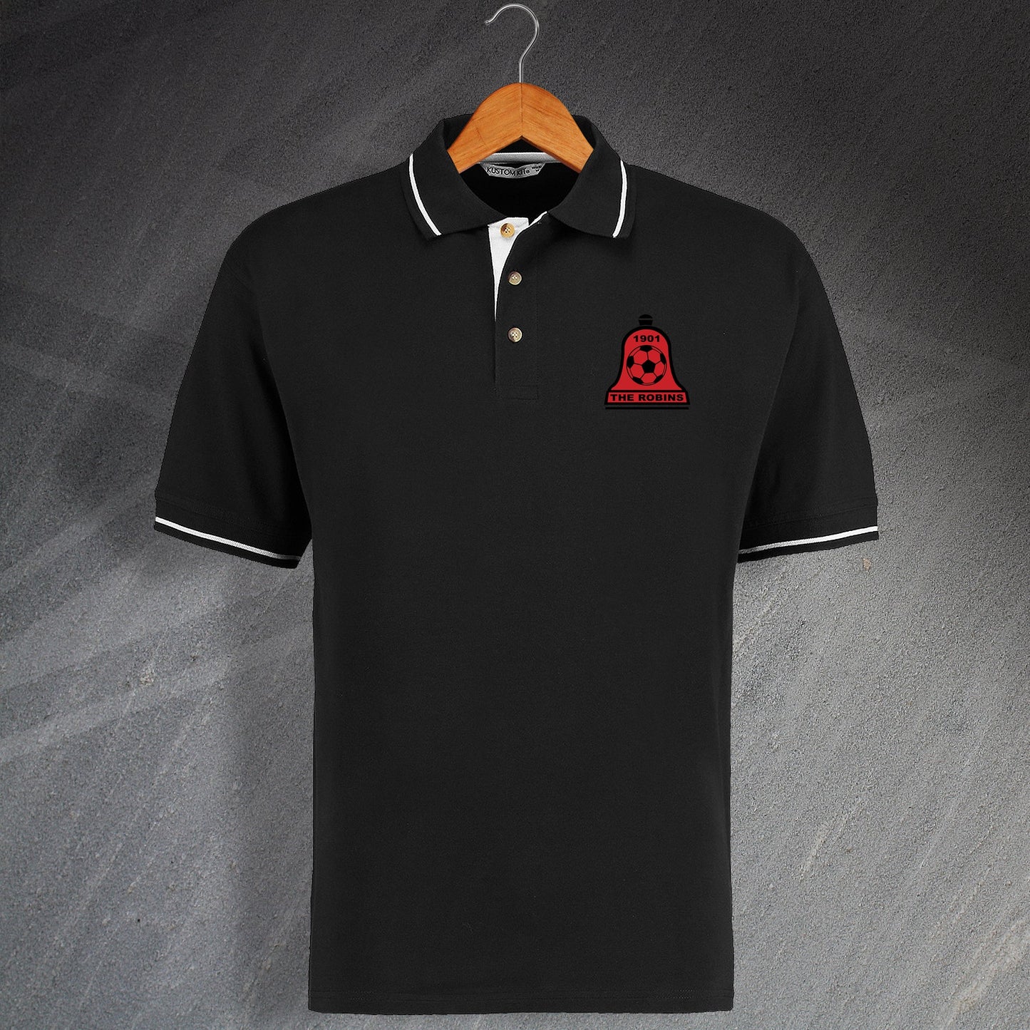 Retro Bosham The Robins Embroidered Contrast Polo Shirt