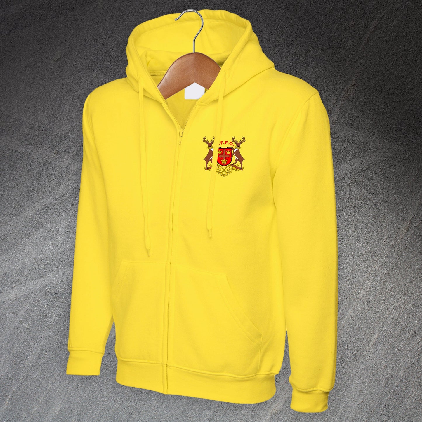 Retro Nottm Forest 1970 Embroiderd Full Zip Hoodie